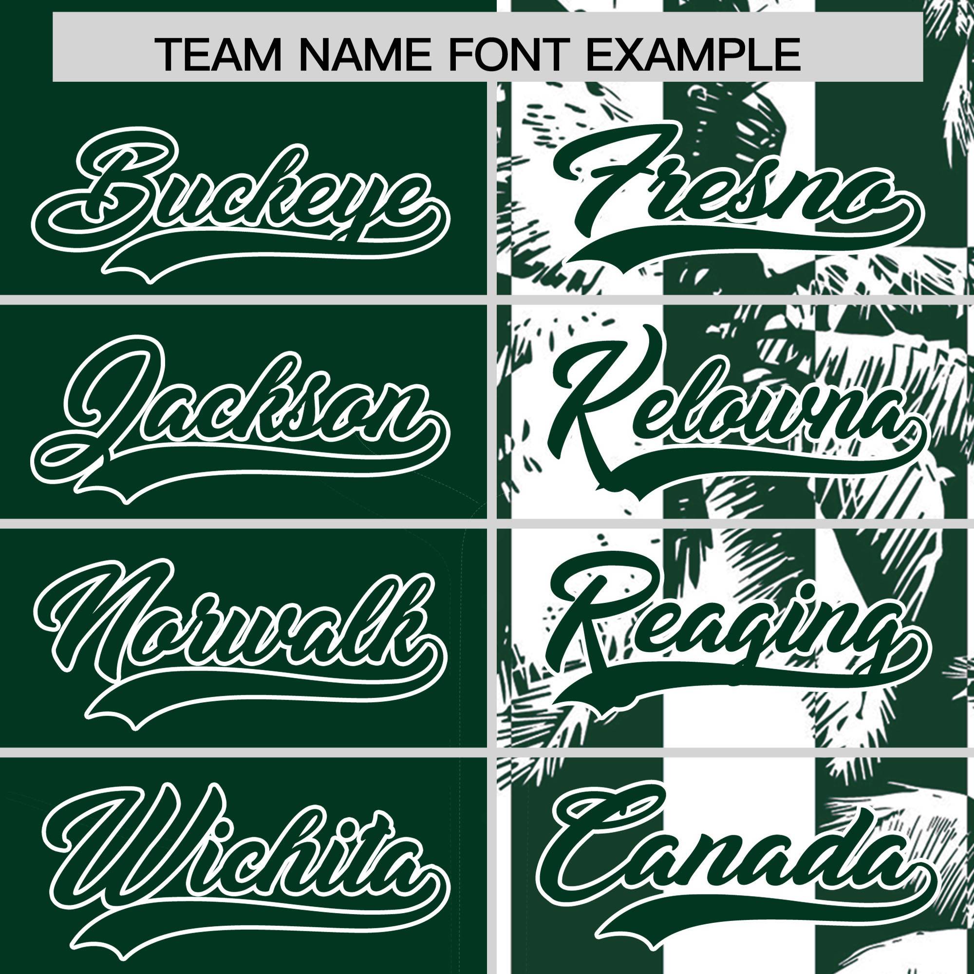 Custom Green White Split Fashion Coconut Tree Design Authentic Baseball Jersey| KXKSHOP