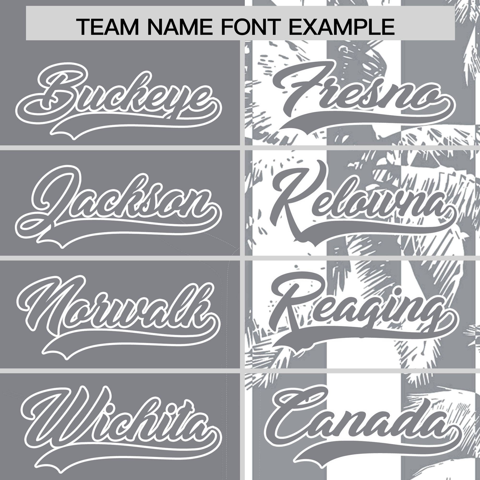 Custom Gray White Split Fashion Coconut Tree Design Authentic Baseball Jersey| KXKSHOP