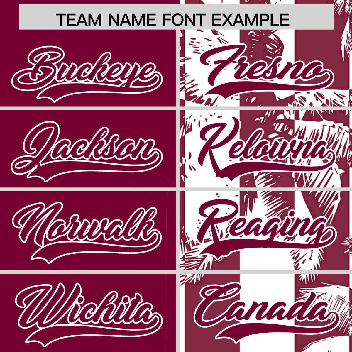 Custom Crimson White Split Fashion Coconut Tree Design Authentic Baseball Jersey| KXKSHOP