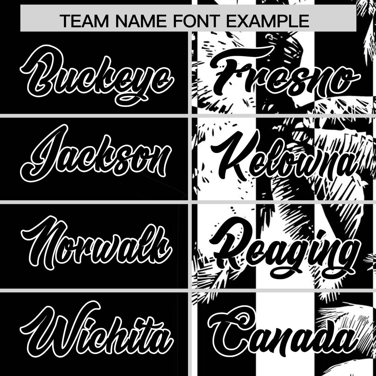 Custom Black White Split Fashion Coconut Tree Design Authentic Baseball Jersey| KXKSHOP