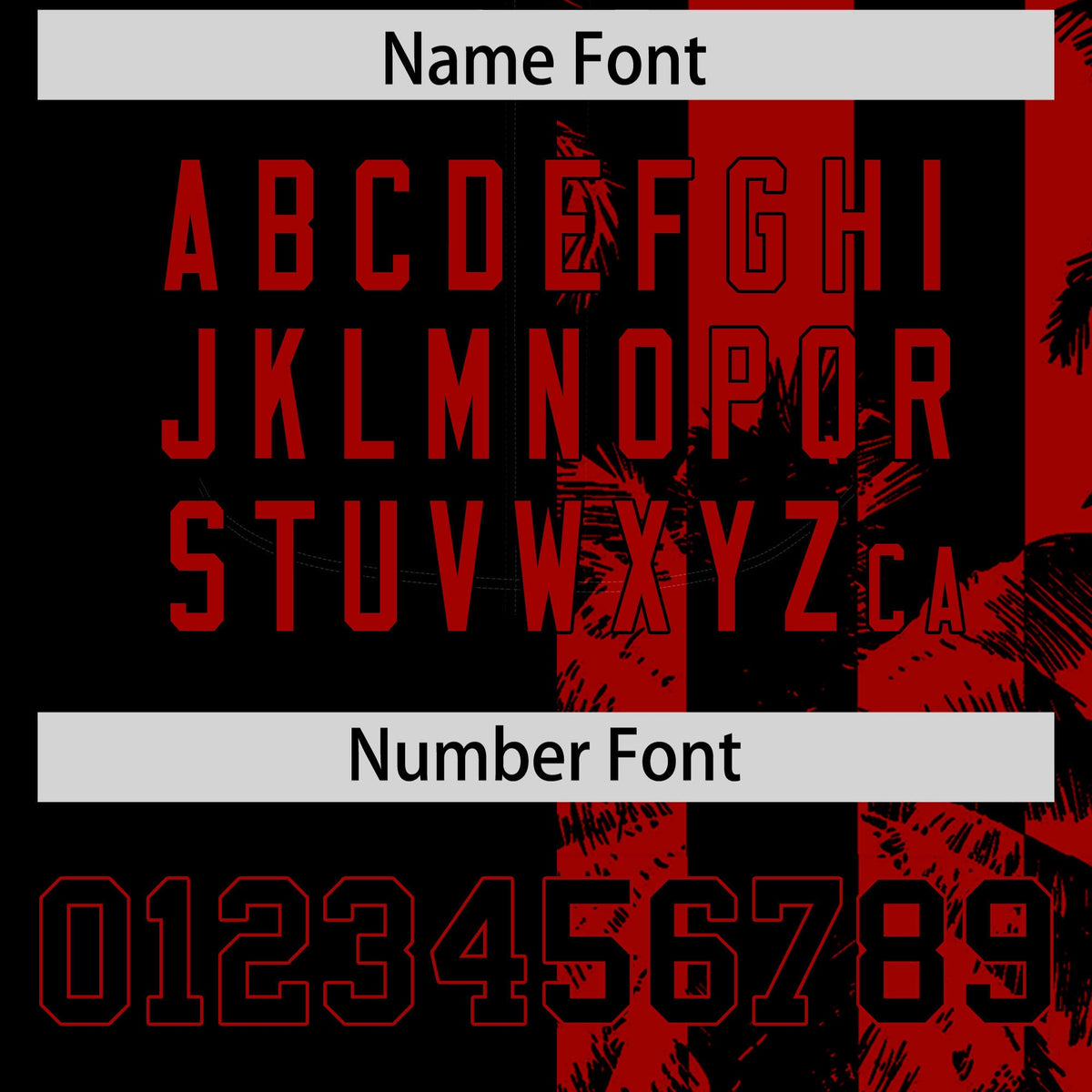 Custom Black Red Split Fashion Coconut Tree Design Authentic Baseball Jersey| KXKSHOP