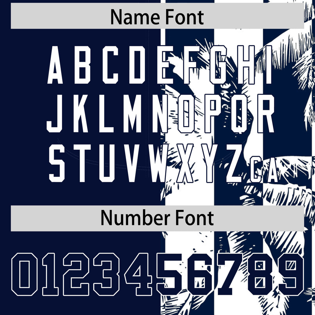 Custom Navy White Split Fashion Coconut Tree Design Authentic Baseball Jersey| KXKSHOP