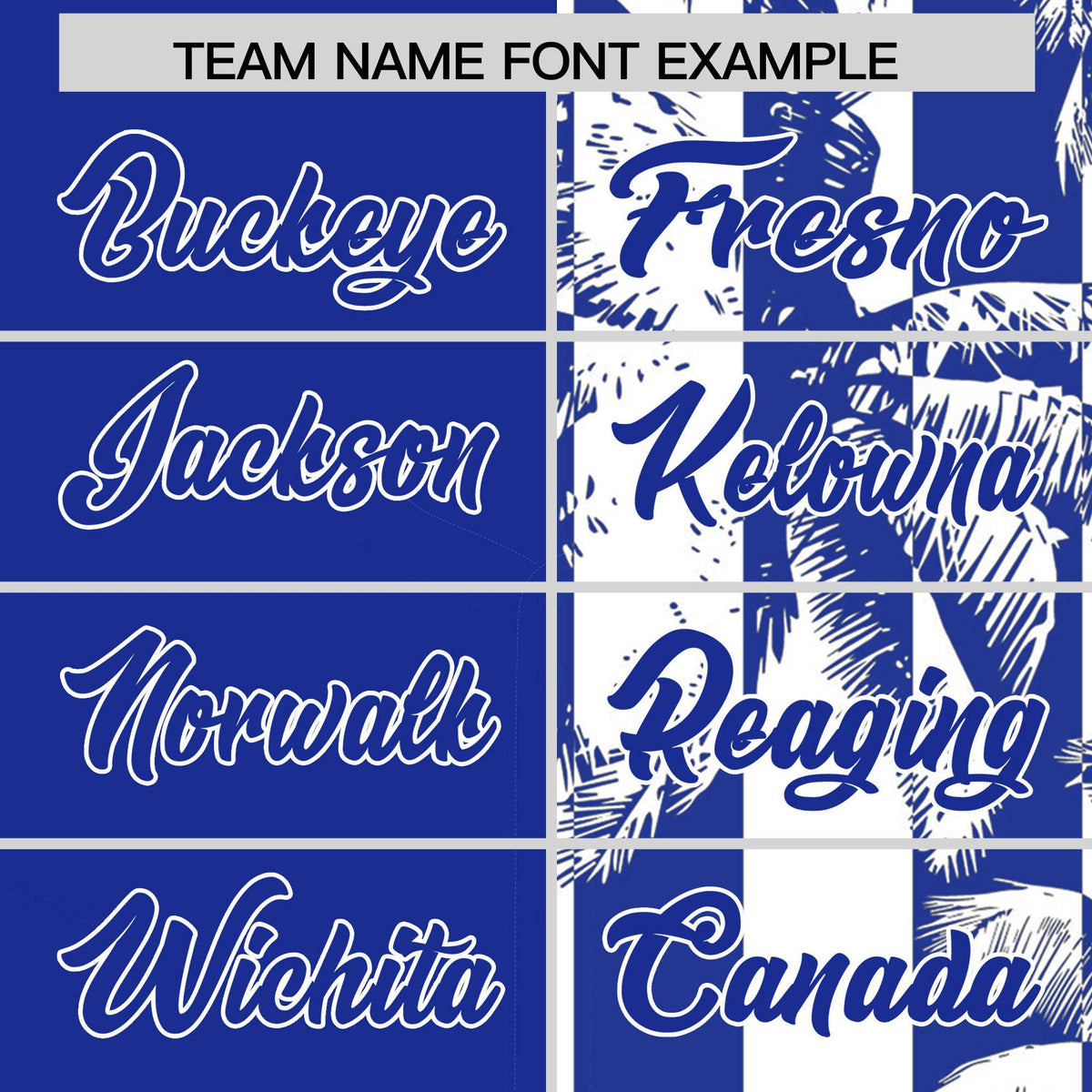 Custom Royal White Split Fashion Coconut Tree Design Authentic Baseball Jersey| KXKSHOP