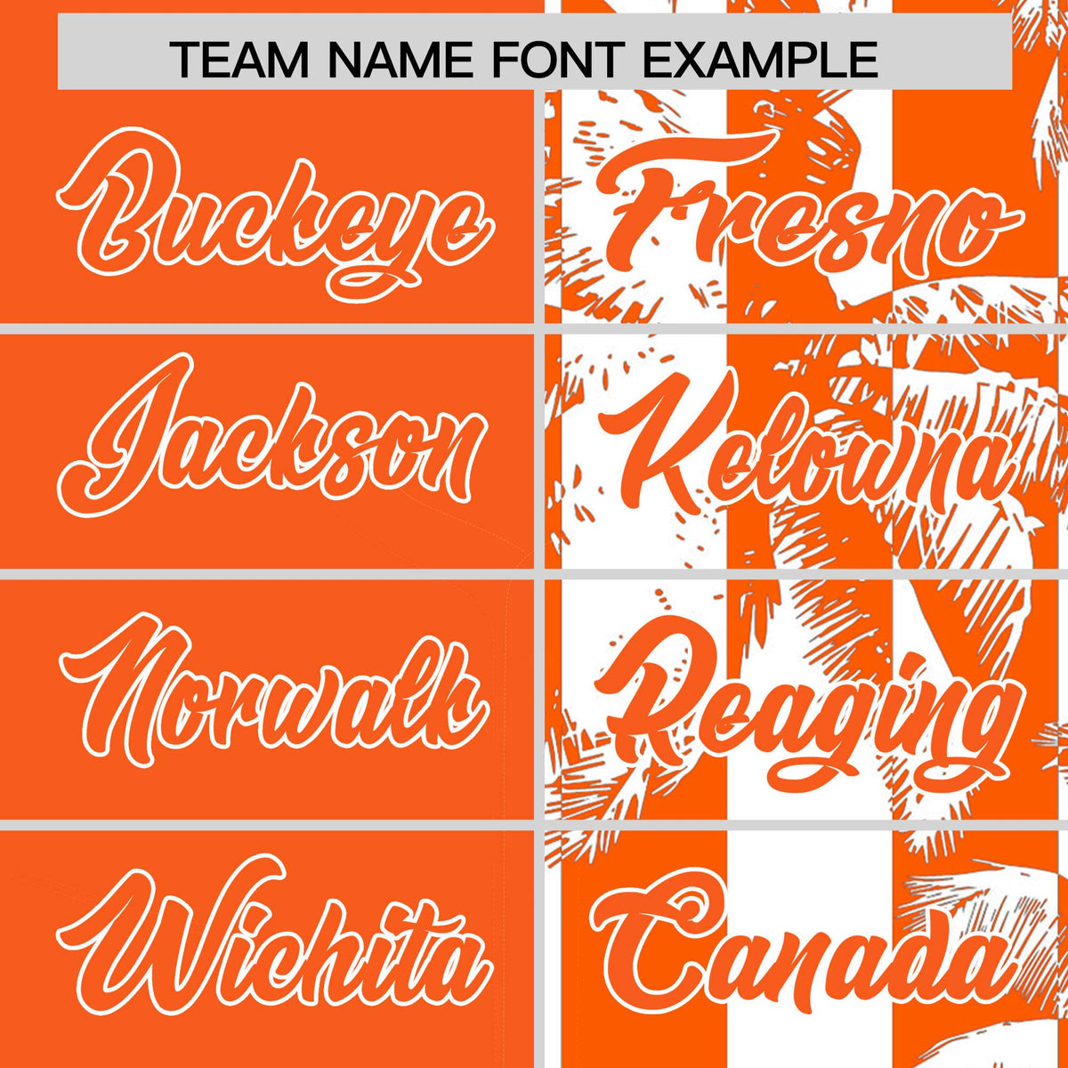 Custom Orange White Split Fashion Coconut Tree Design Authentic Baseball Jersey| KXKSHOP