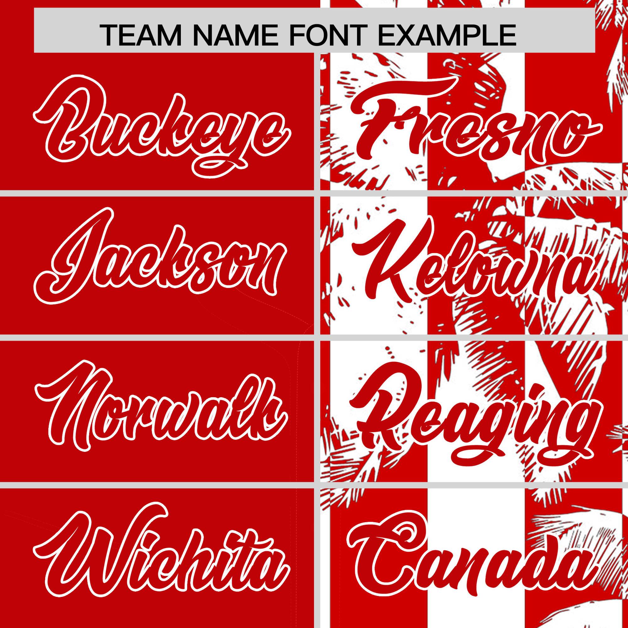 Custom Red White Split Fashion Coconut Tree Design Authentic Baseball Jersey| KXKSHOP