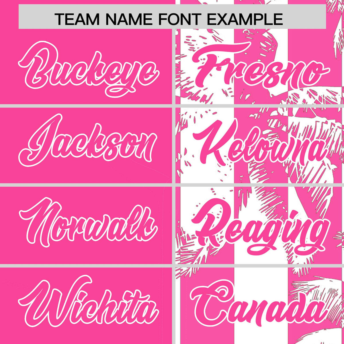 Custom Pink White Split Fashion Coconut Tree Design Authentic Baseball Jersey| KXKSHOP