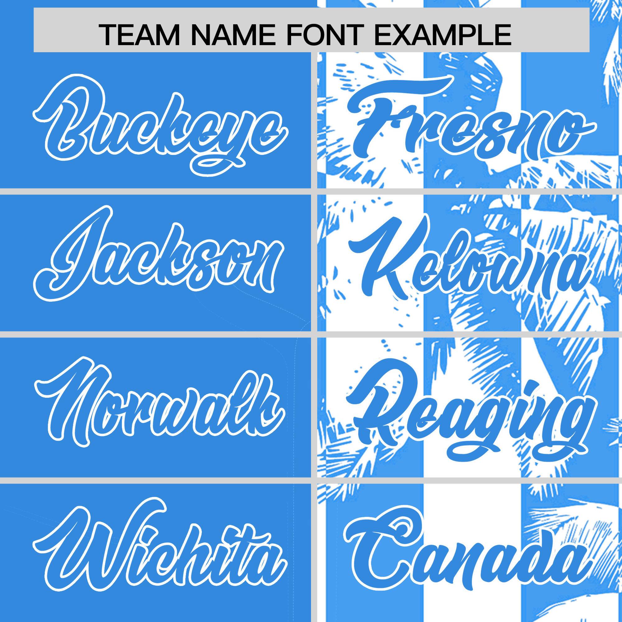 Custom Powder Blue White Split Fashion Coconut Tree Design Authentic Baseball Jersey| KXKSHOP