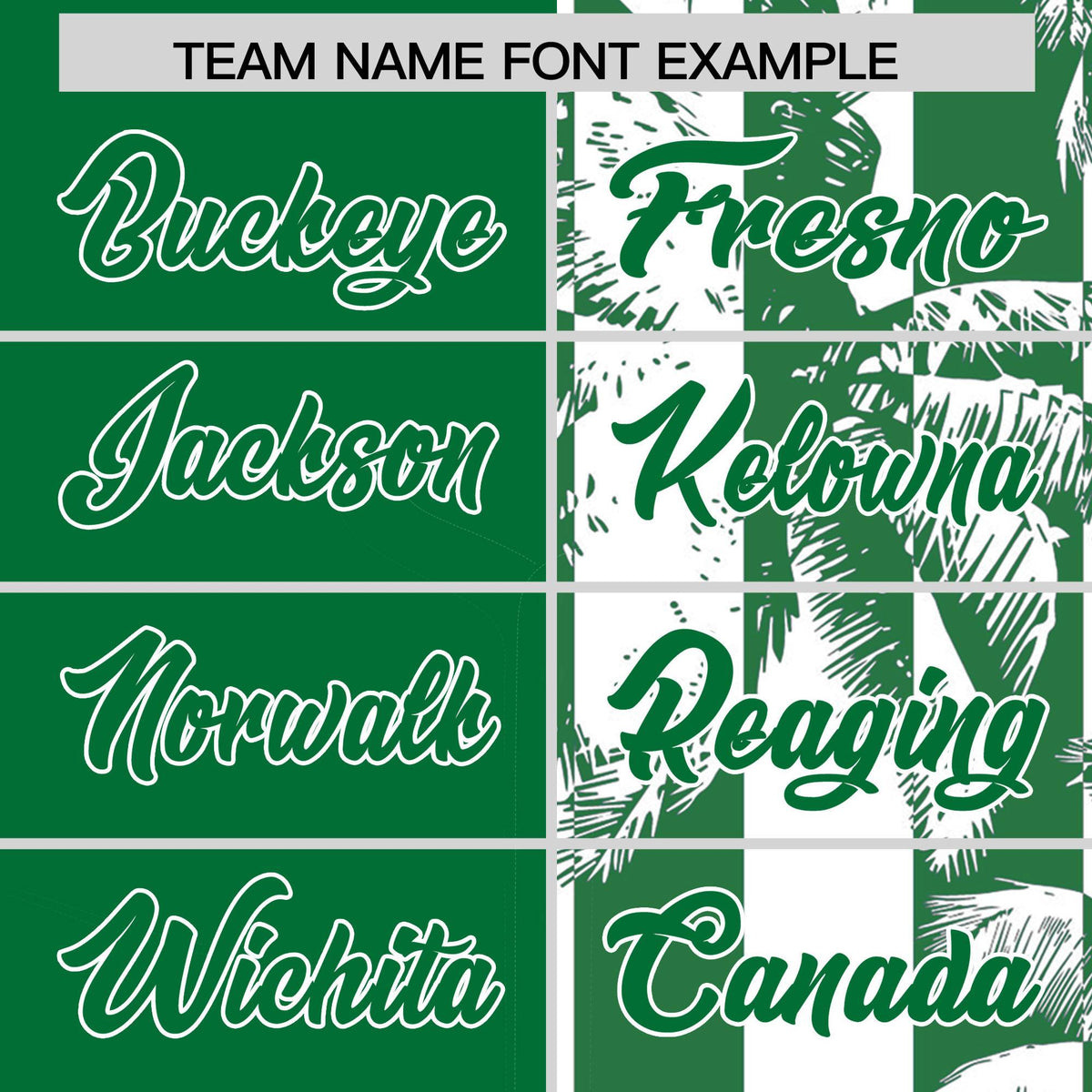 Custom Kelly Green White Split Fashion Coconut Tree Design Authentic Baseball Jersey| KXKSHOP