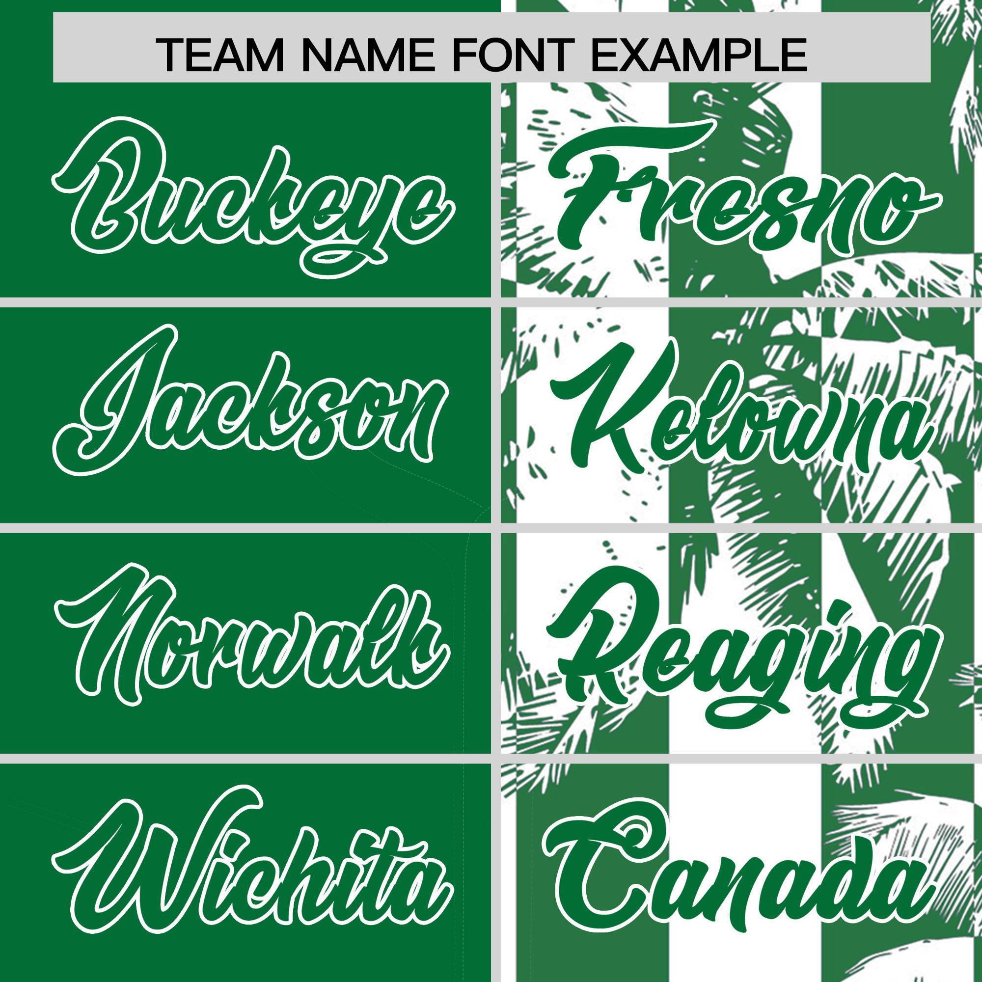 Custom Kelly Green White Split Fashion Coconut Tree Design Authentic Baseball Jersey| KXKSHOP