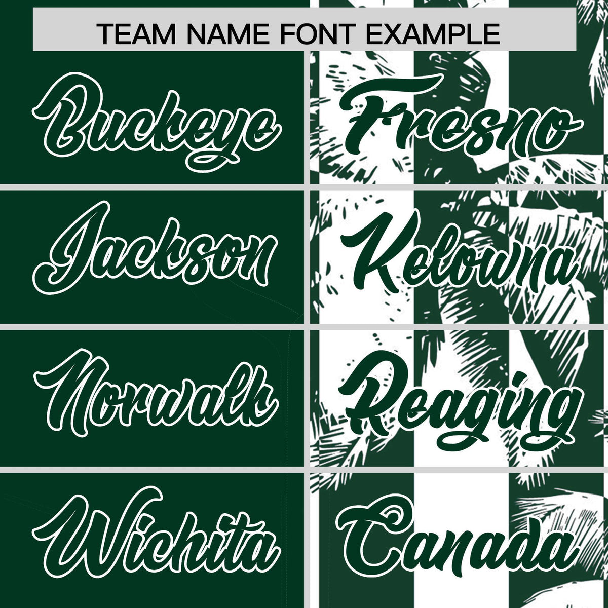 Custom Green White Split Fashion Coconut Tree Design Authentic Baseball Jersey| KXKSHOP