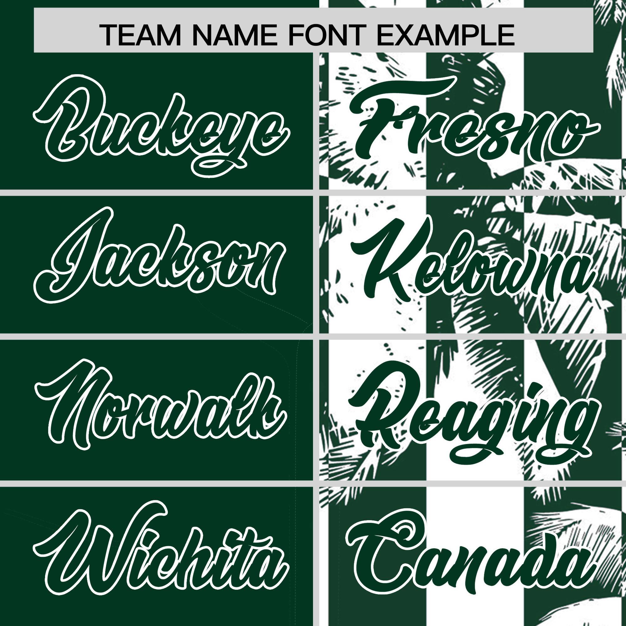 Custom Green White Split Fashion Coconut Tree Design Authentic Baseball Jersey| KXKSHOP