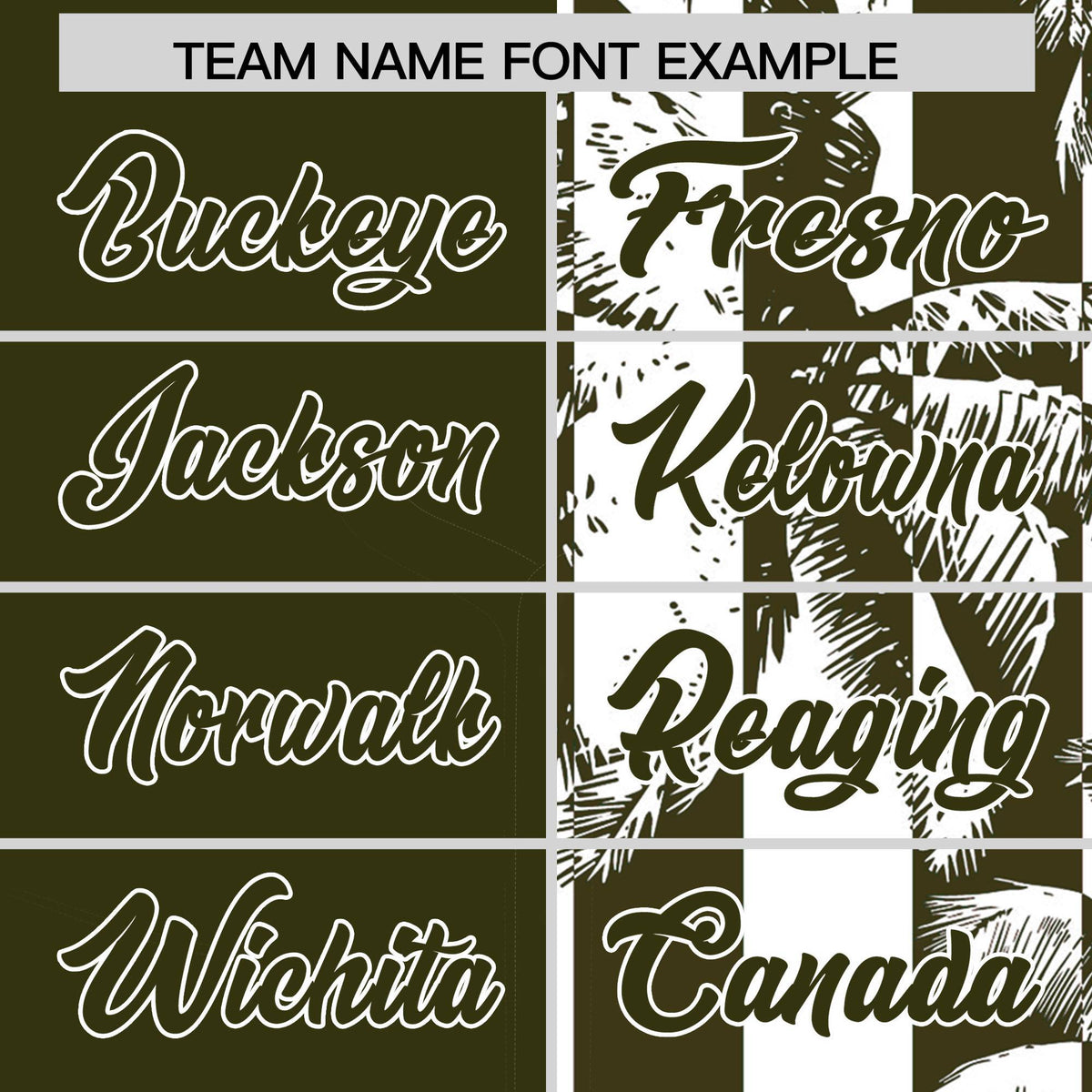 Custom Olive White Split Fashion Coconut Tree Design Authentic Baseball Jersey| KXKSHOP