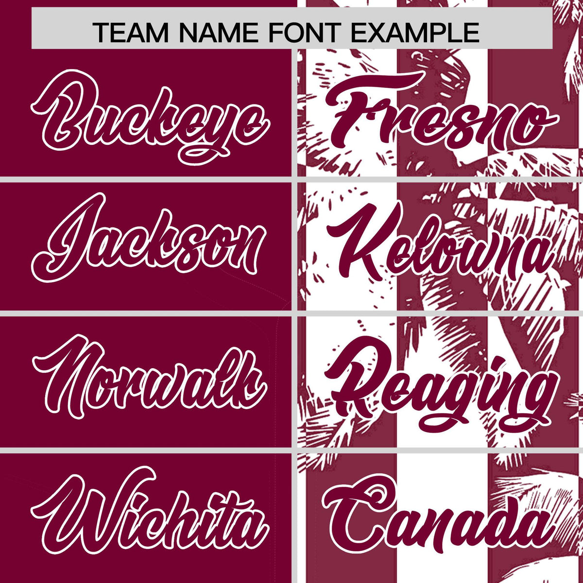 Custom Crimson White Split Fashion Coconut Tree Design Authentic Baseball Jersey| KXKSHOP