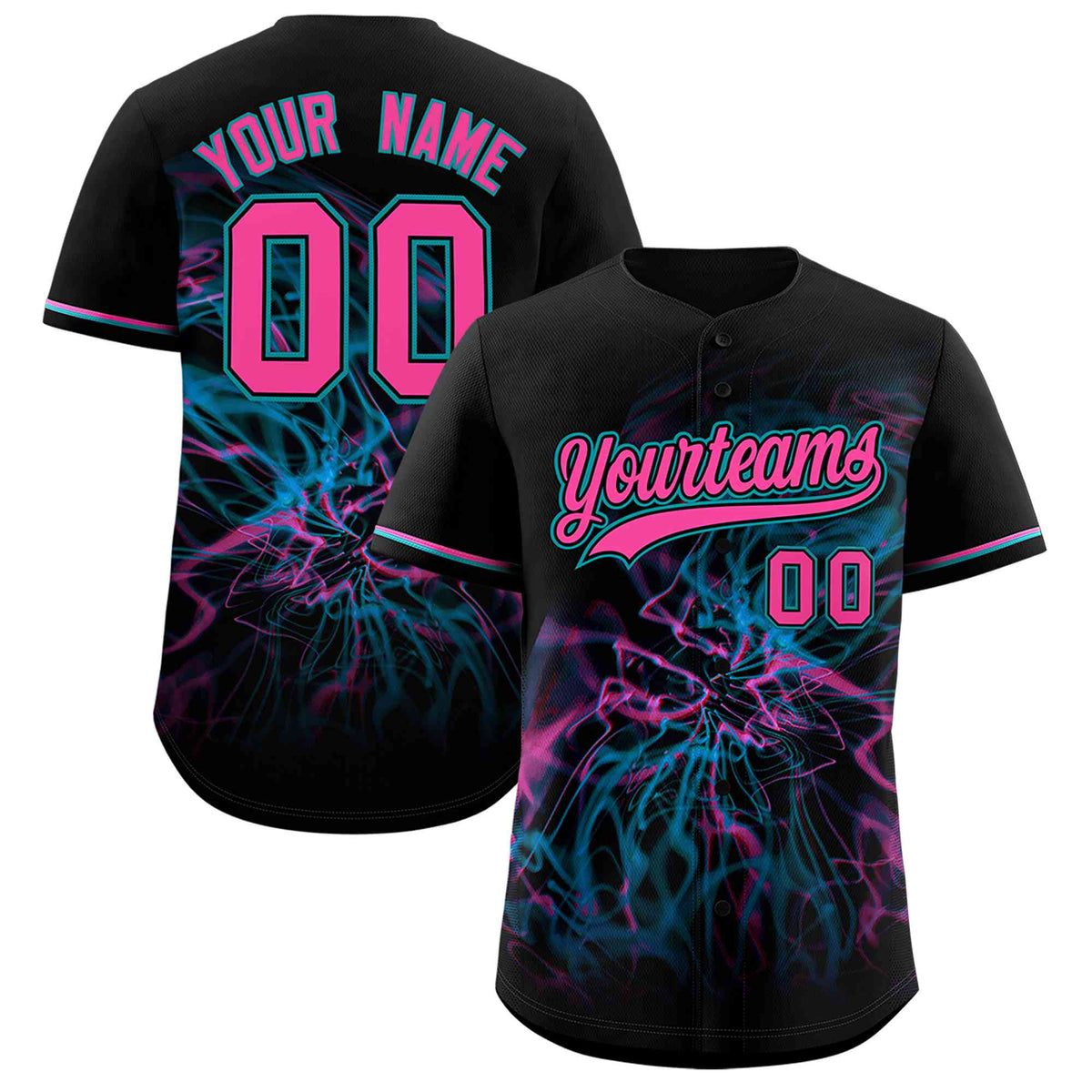 Custom Black Personalized Starburst Pattern Authentic Baseball Jersey| KXKSHOP