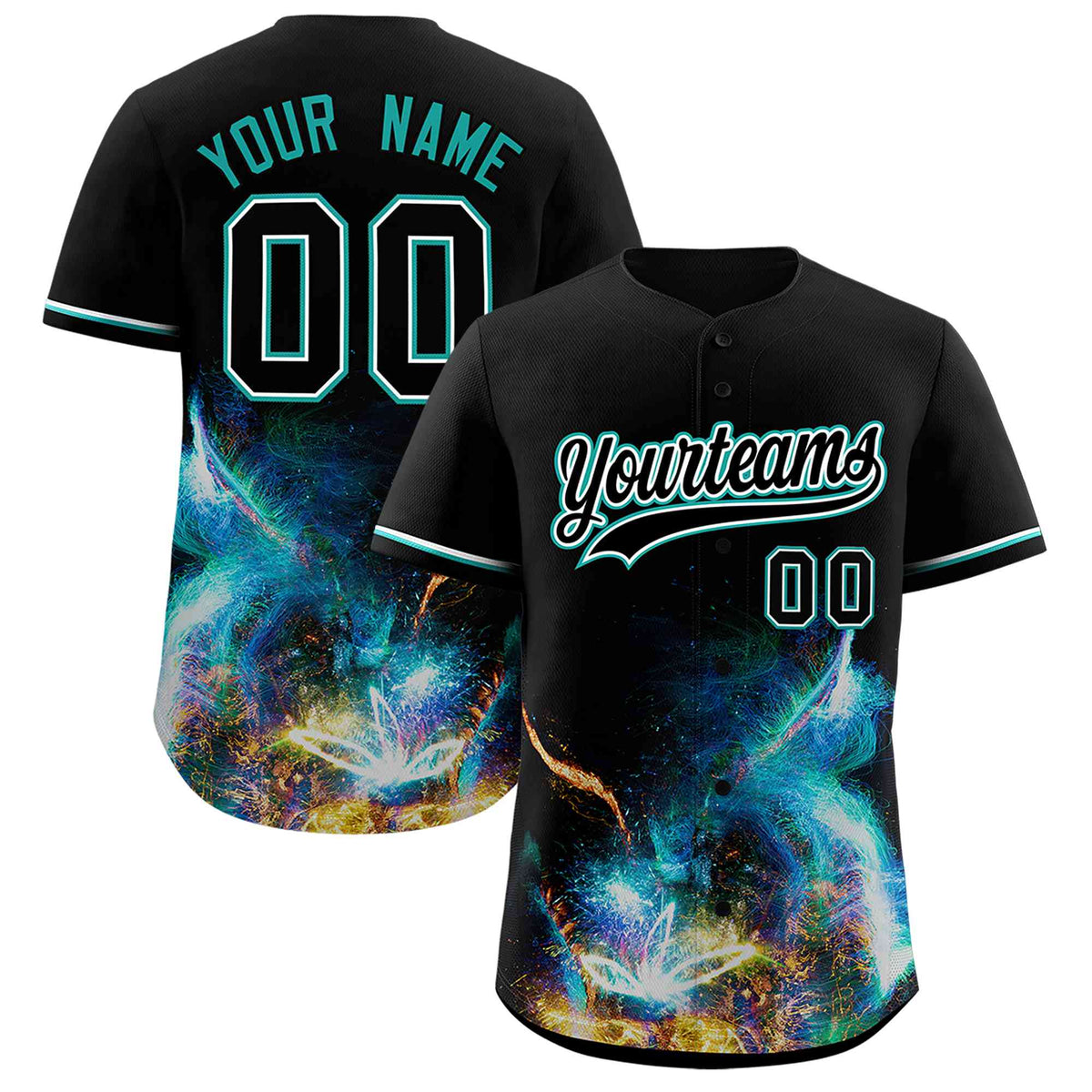 Custom Black Personalized Starburst Pattern Authentic Baseball Jersey| KXKSHOP