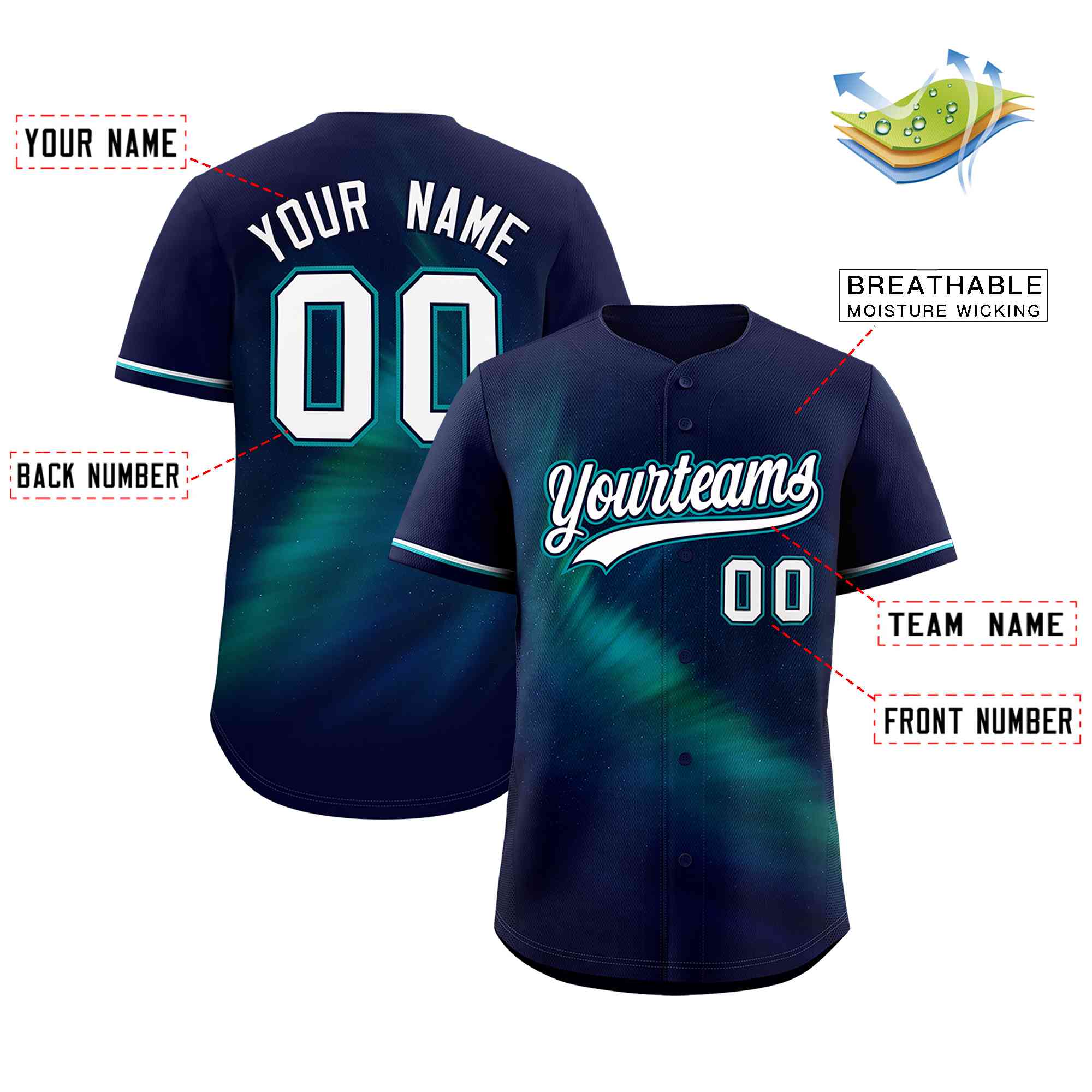 Custom Navy Personalized Starburst Pattern Authentic Baseball Jersey| KXKSHOP