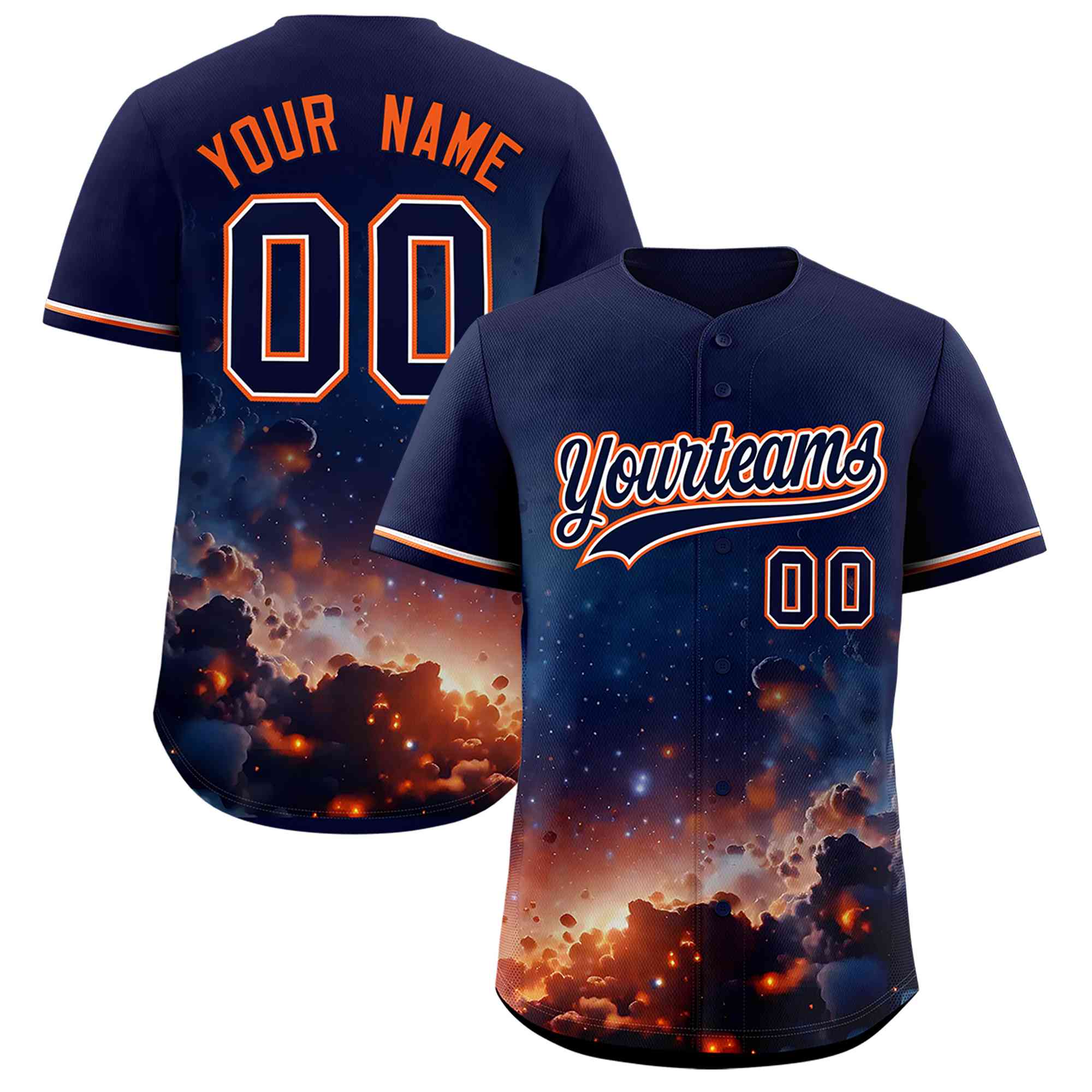 Custom Navy Personalized Starburst Pattern Authentic Baseball Jersey| KXKSHOP