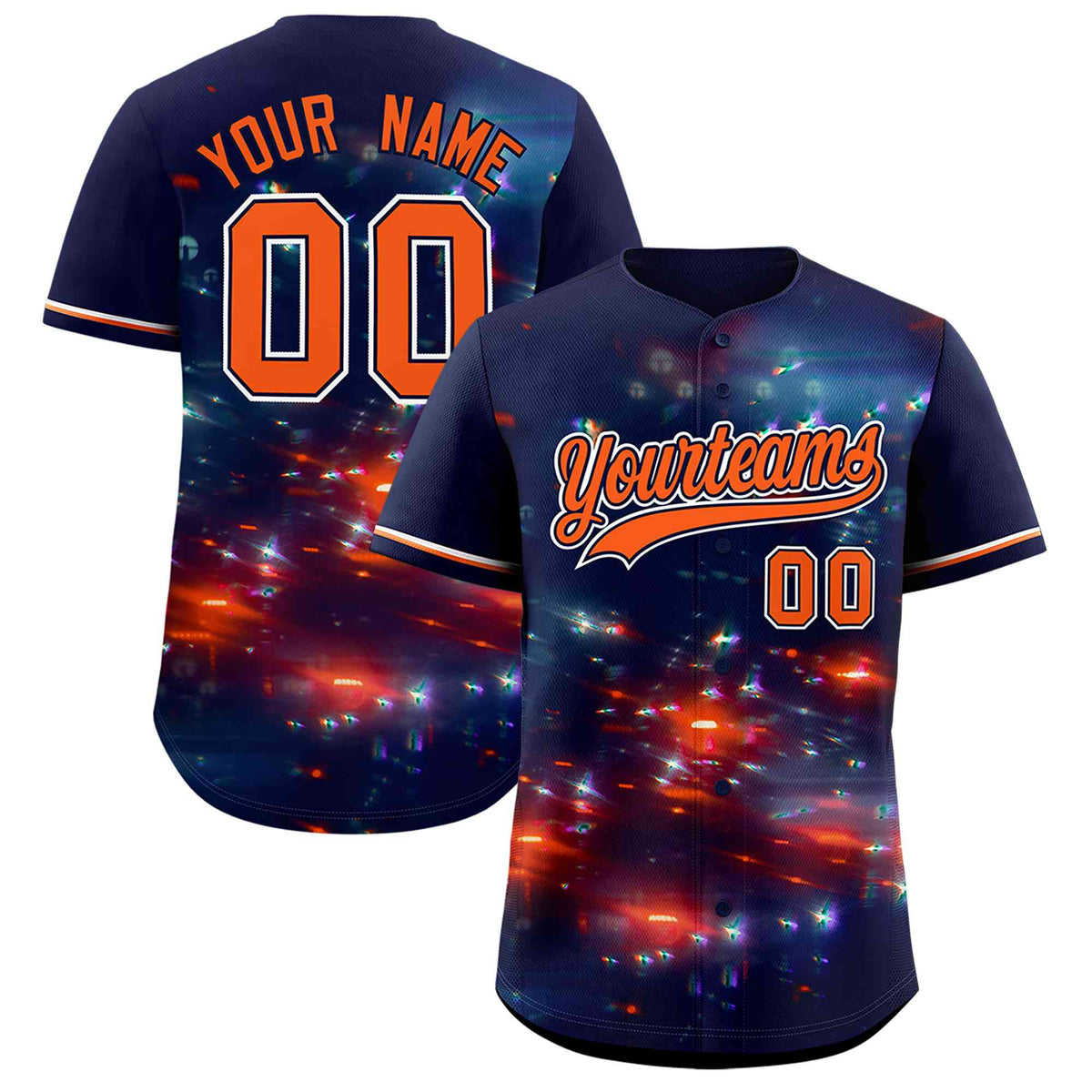 Custom Navy Personalized Starburst Pattern Authentic Baseball Jersey| KXKSHOP