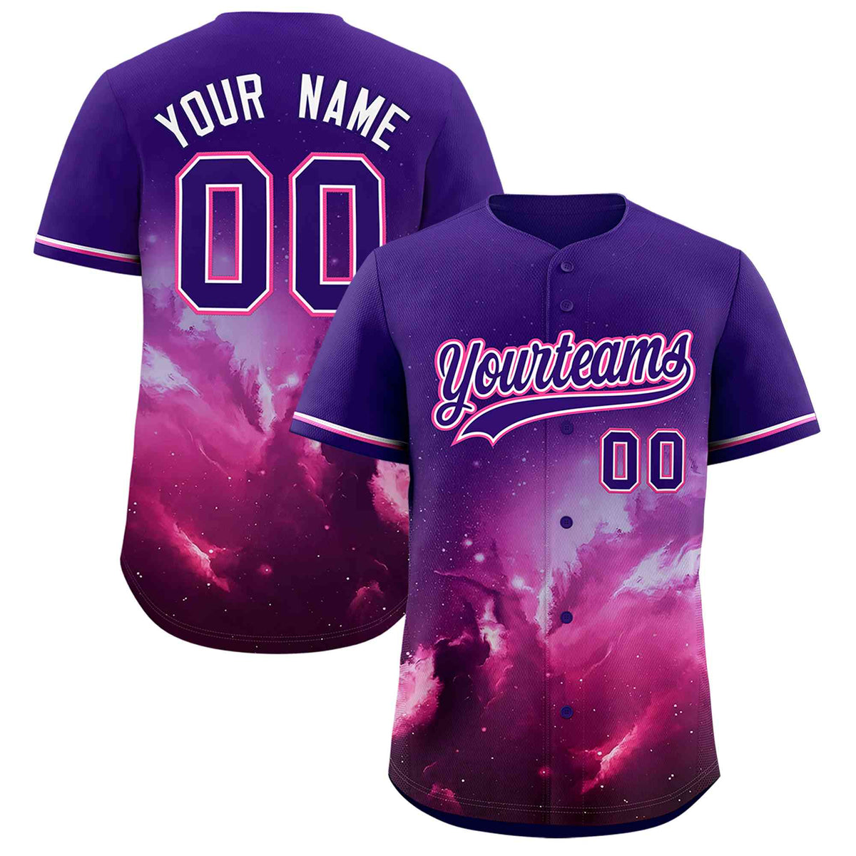 Custom Purple Personalized Starburst Pattern Authentic Baseball Jersey| KXKSHOP