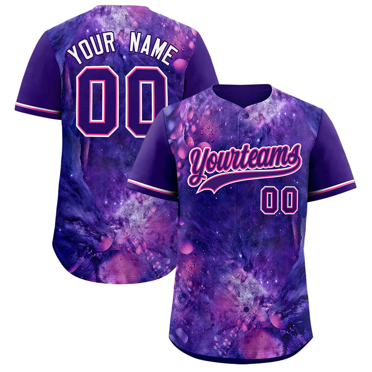 Custom Purple Personalized Starburst Pattern Authentic Baseball Jersey| KXKSHOP