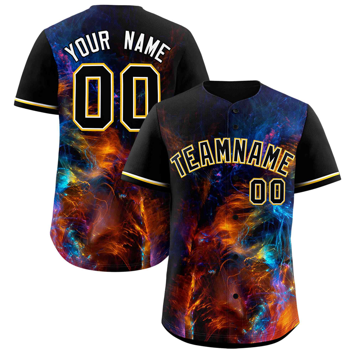 Custom Black Personalized Starburst Pattern Authentic Baseball Jersey| KXKSHOP
