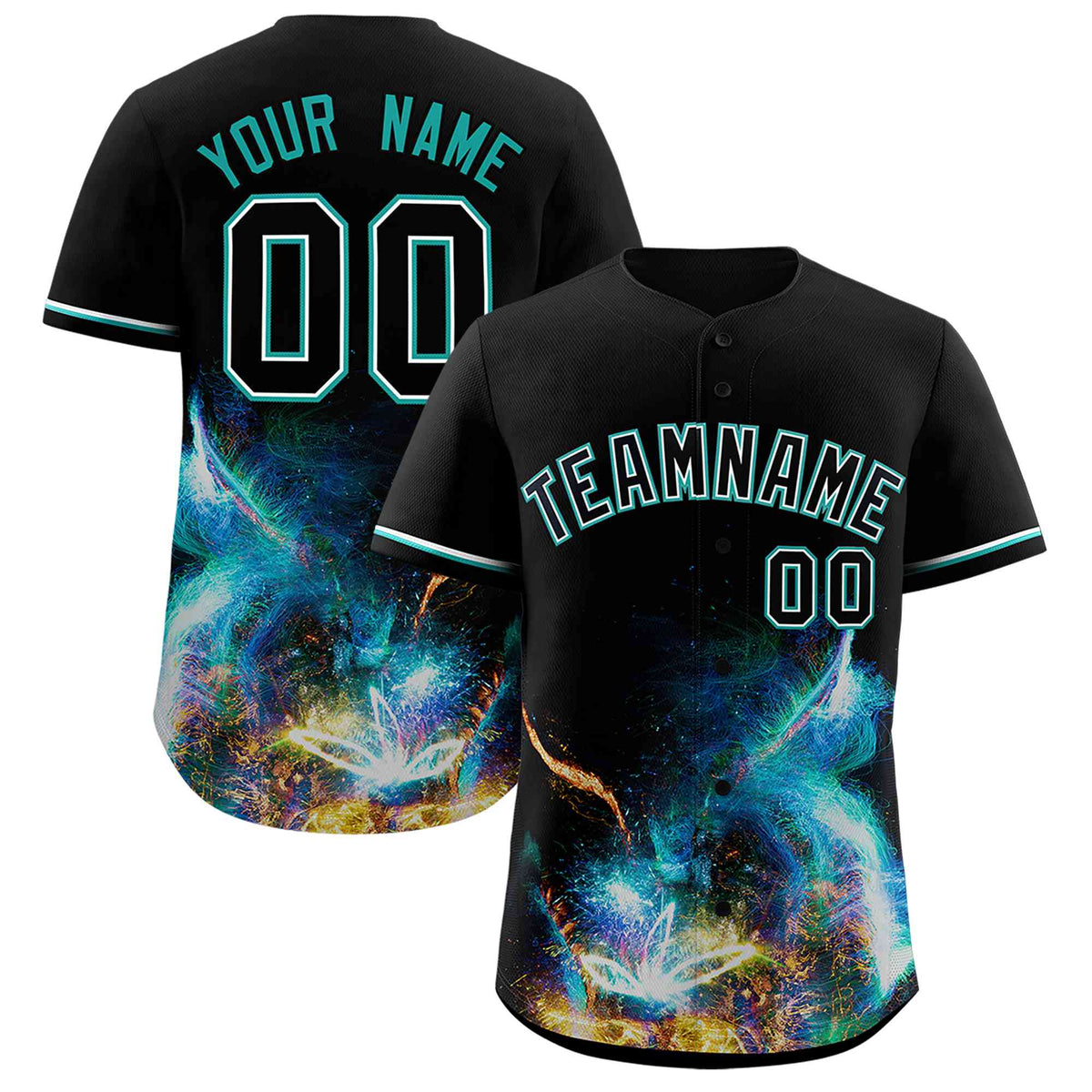 Custom Black Personalized Starburst Pattern Authentic Baseball Jersey| KXKSHOP