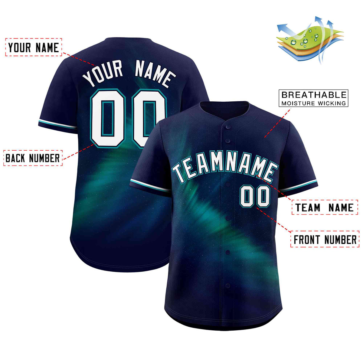 Custom Navy Personalized Starburst Pattern Authentic Baseball Jersey| KXKSHOP