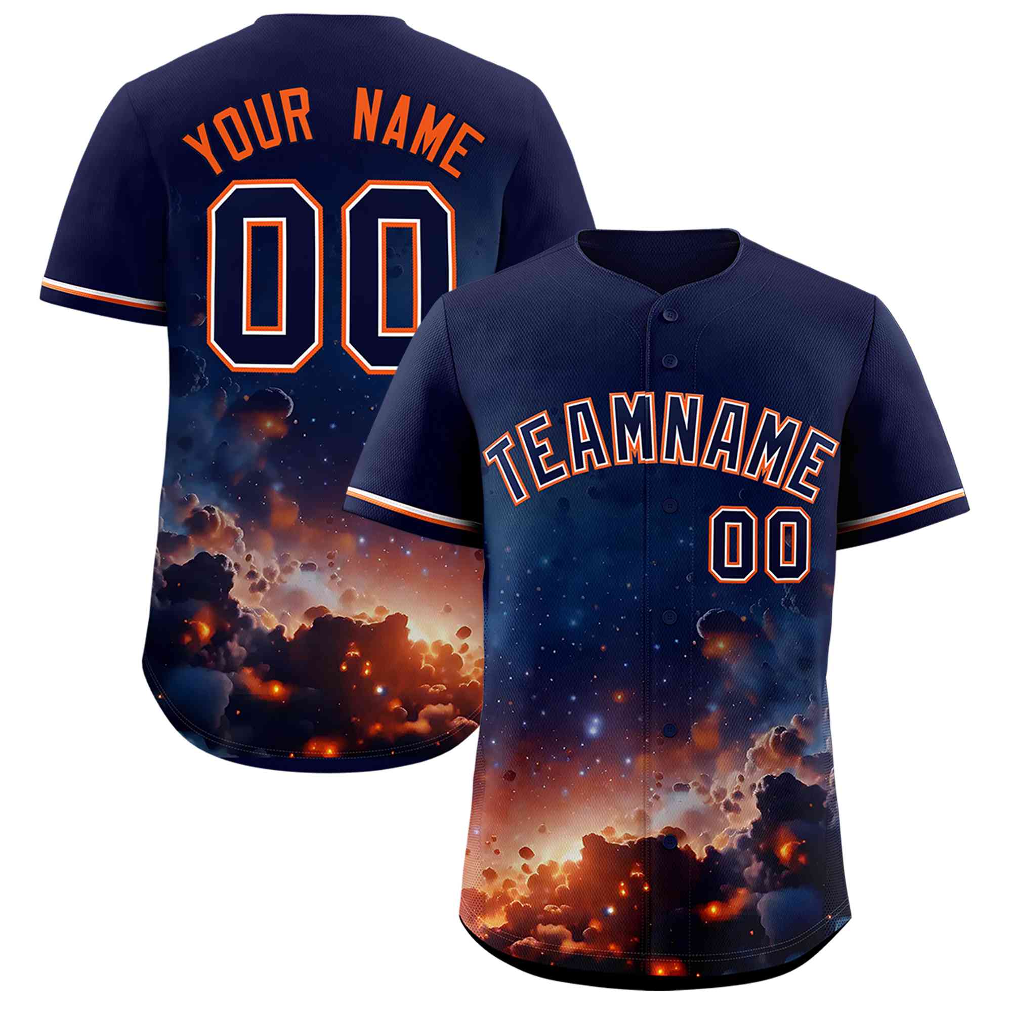 Custom Navy Personalized Starburst Pattern Authentic Baseball Jersey| KXKSHOP
