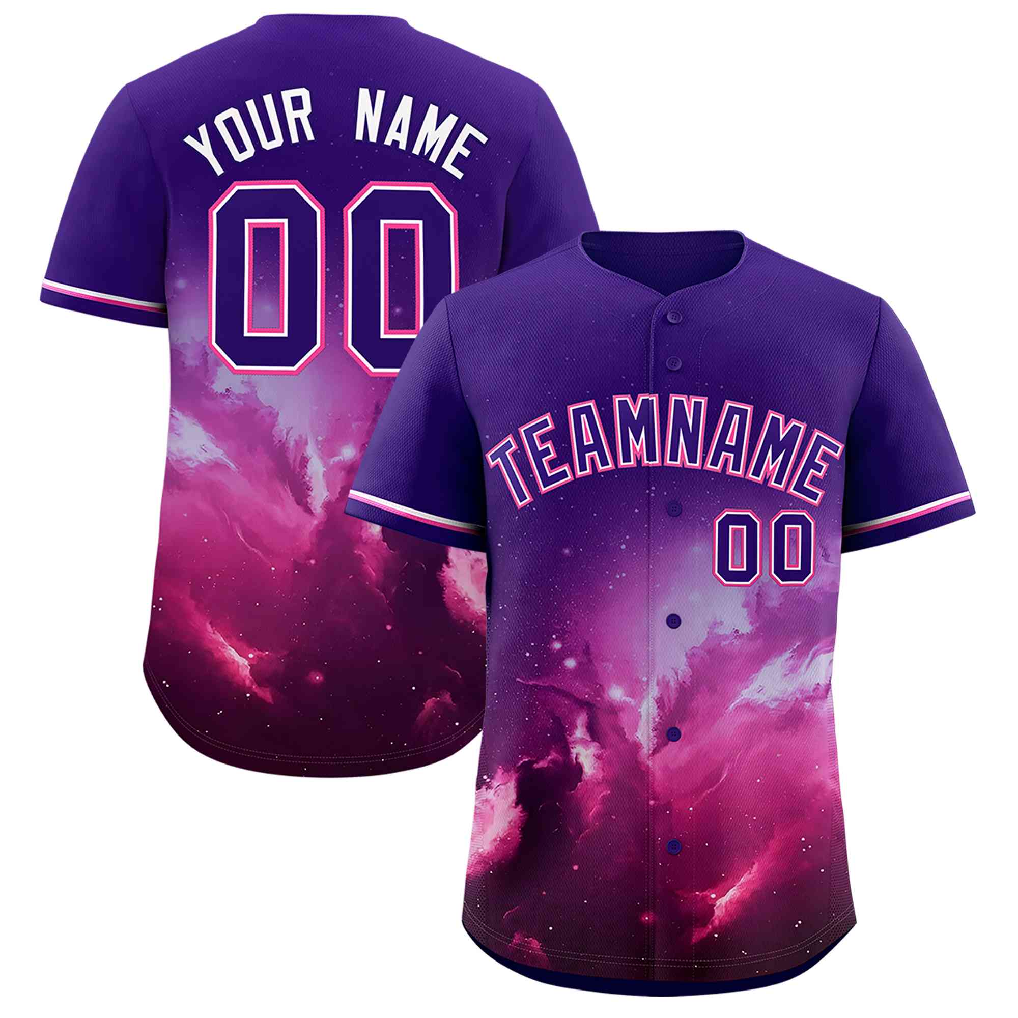 Custom Purple Personalized Starburst Pattern Authentic Baseball Jersey| KXKSHOP