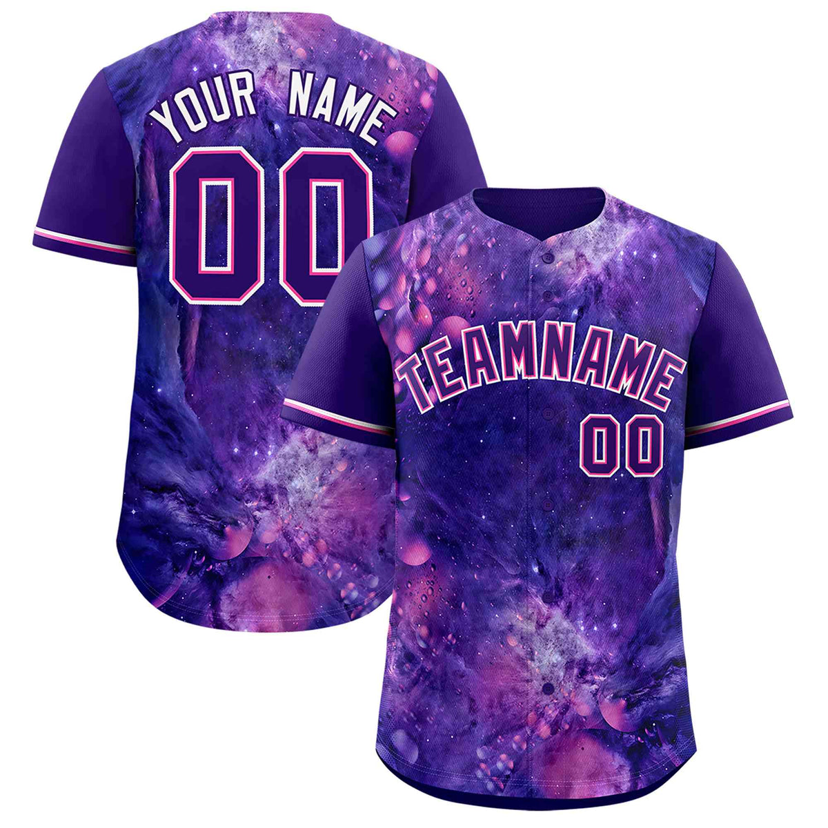 Custom Purple Personalized Starburst Pattern Authentic Baseball Jersey| KXKSHOP