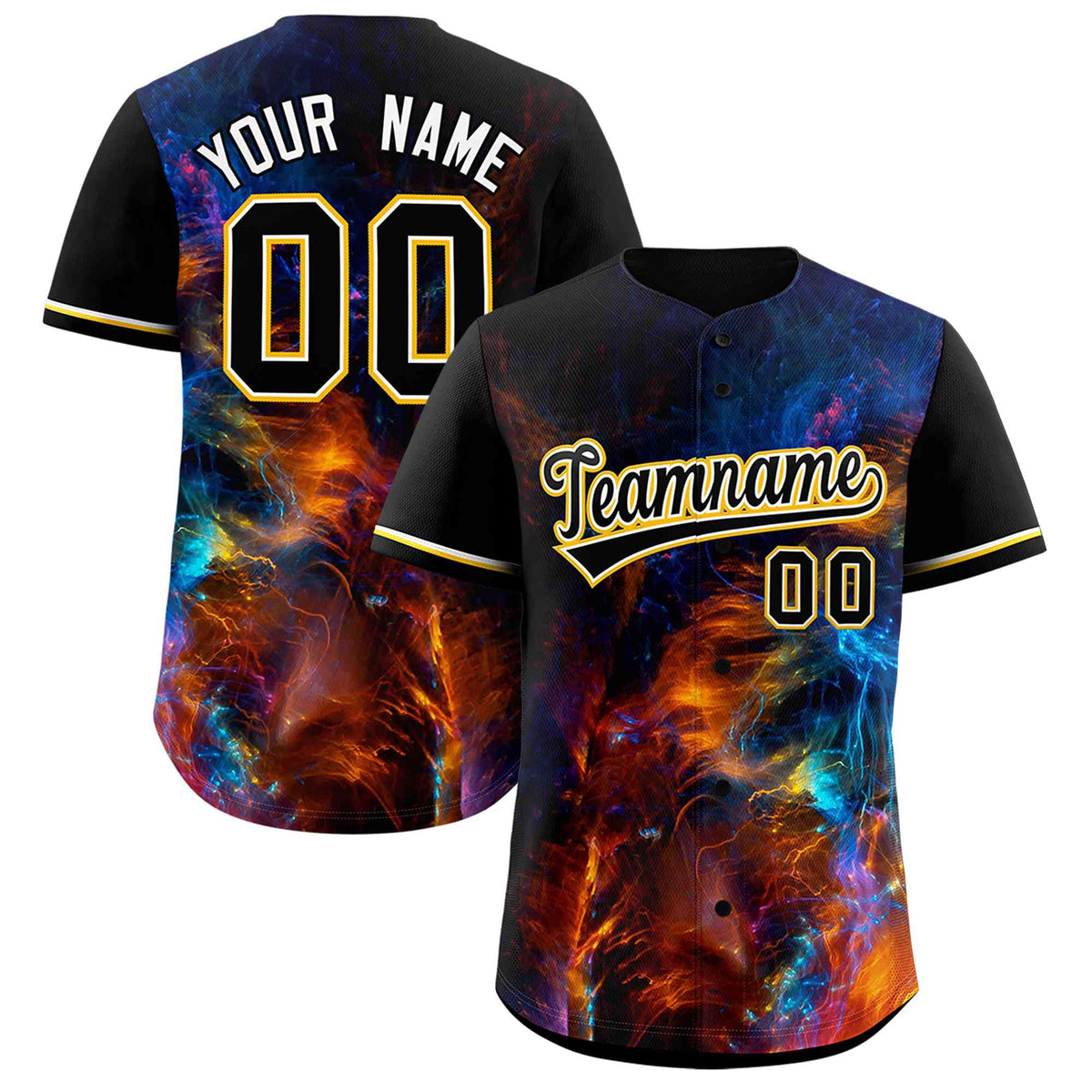 Custom Black Personalized Starburst Pattern Authentic Baseball Jersey| KXKSHOP
