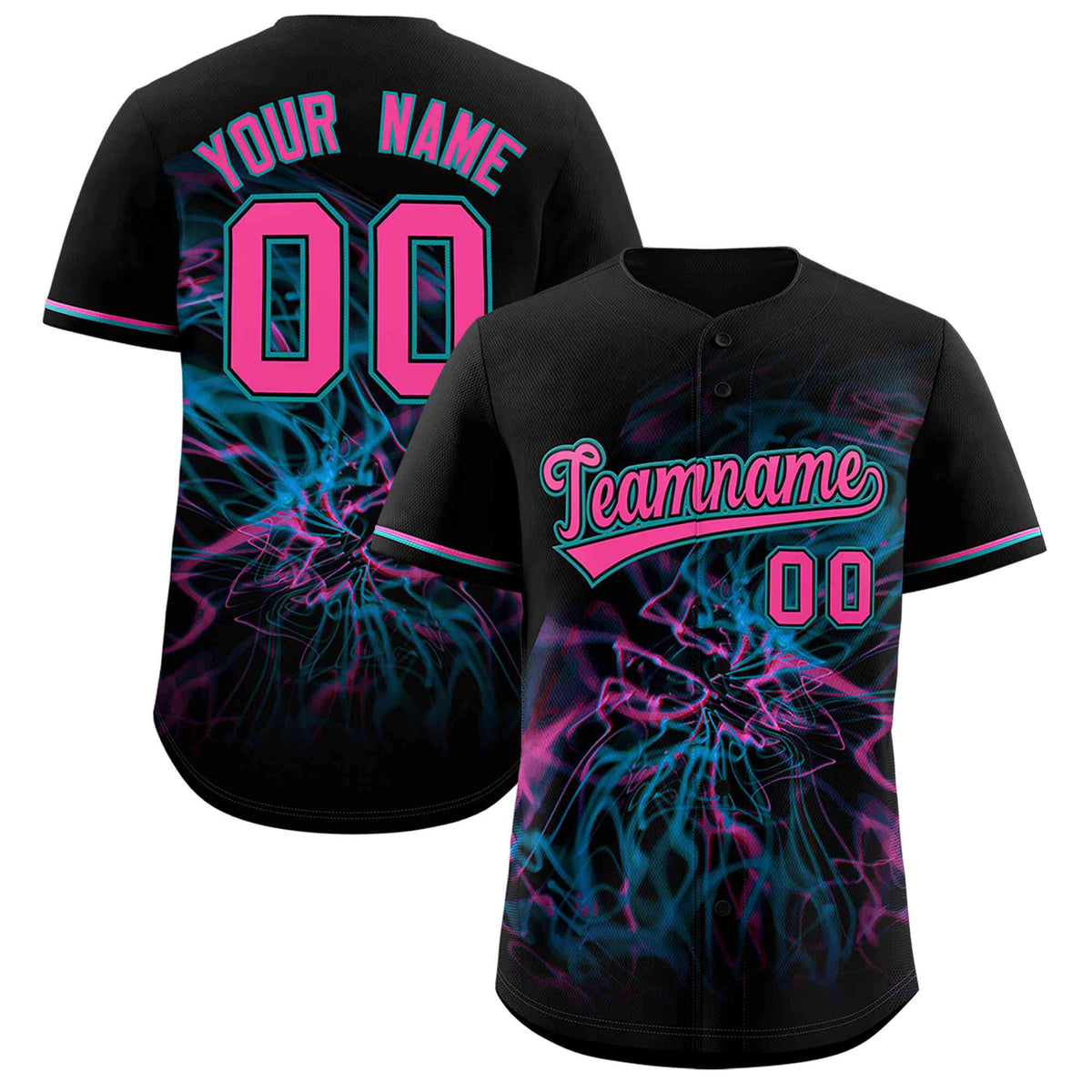 Custom Black Personalized Starburst Pattern Authentic Baseball Jersey| KXKSHOP