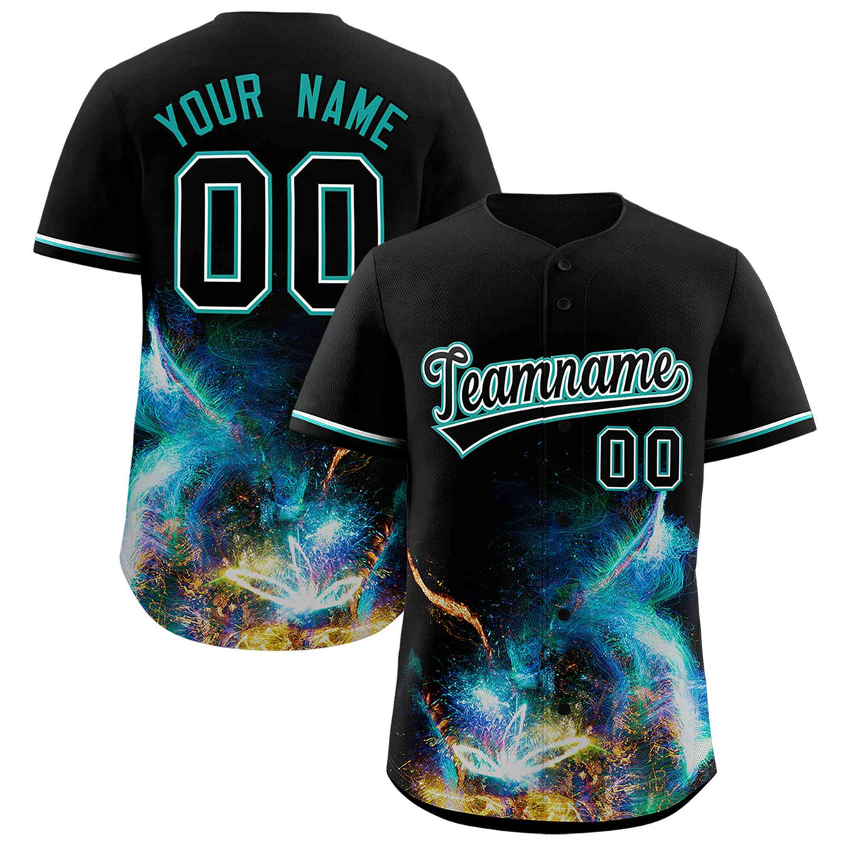 Custom Black Personalized Starburst Pattern Authentic Baseball Jersey| KXKSHOP