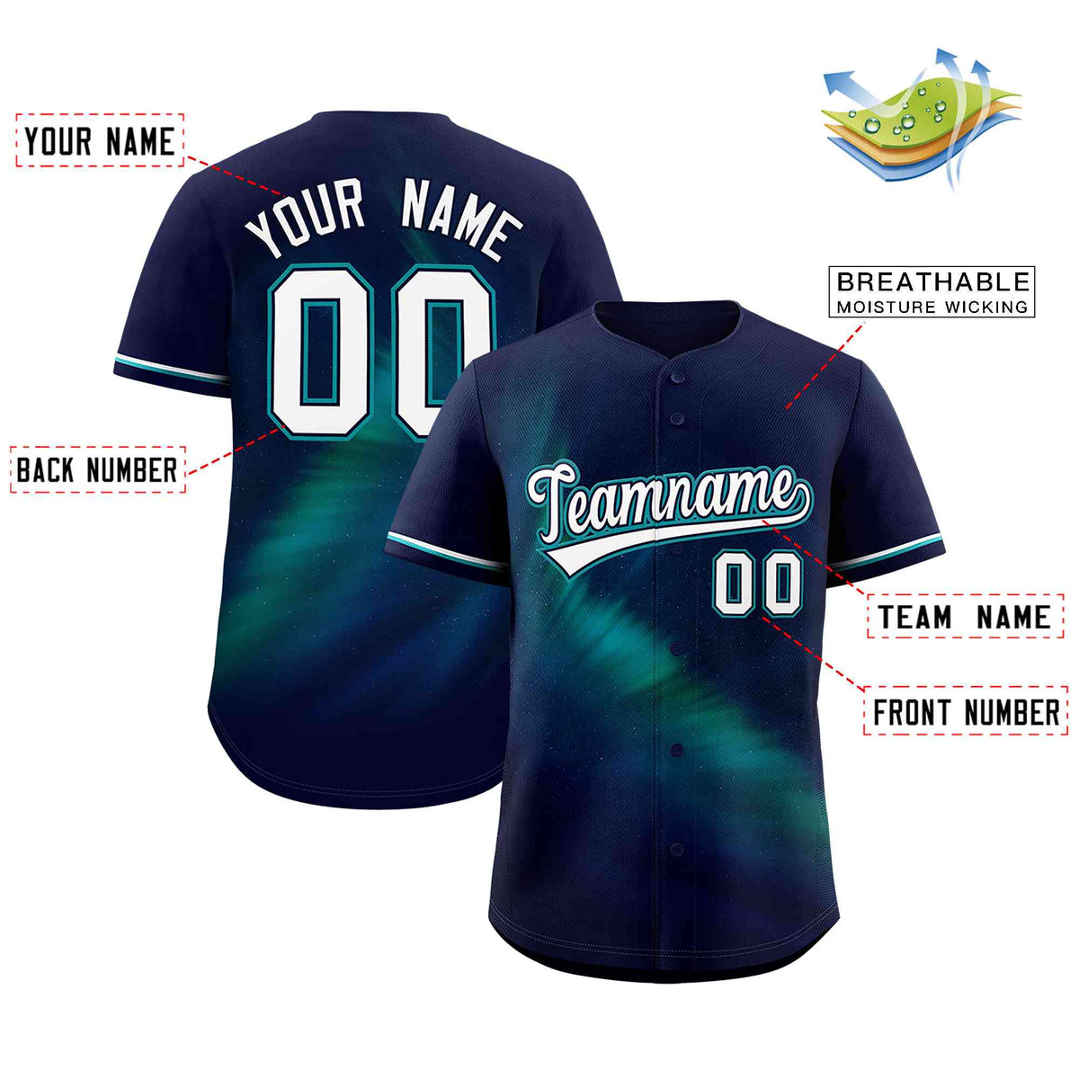 Custom Navy Personalized Starburst Pattern Authentic Baseball Jersey| KXKSHOP