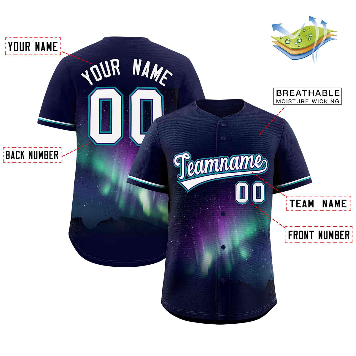 Custom Navy Personalized Starburst Pattern Authentic Baseball Jersey| KXKSHOP
