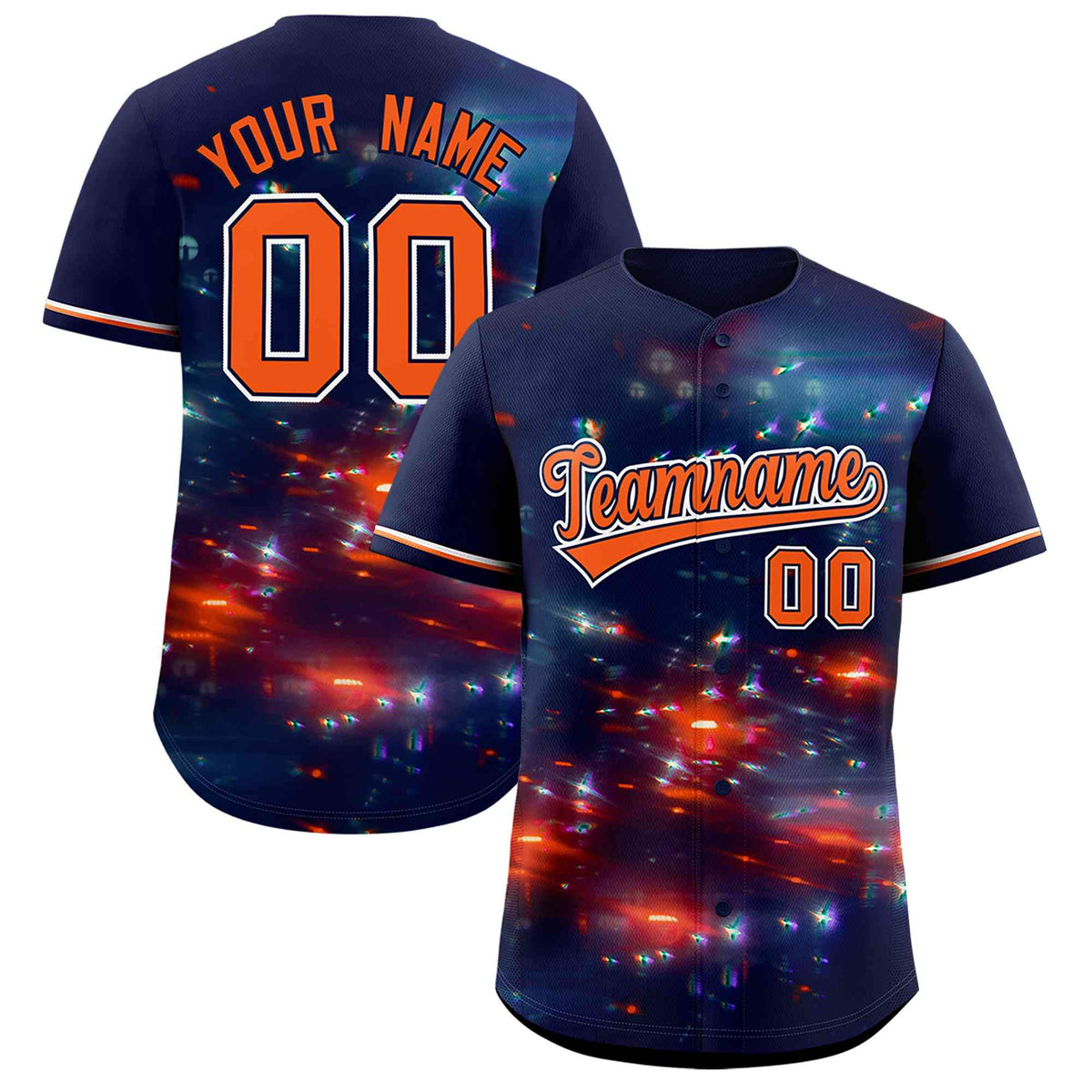 Custom Navy Personalized Starburst Pattern Authentic Baseball Jersey| KXKSHOP