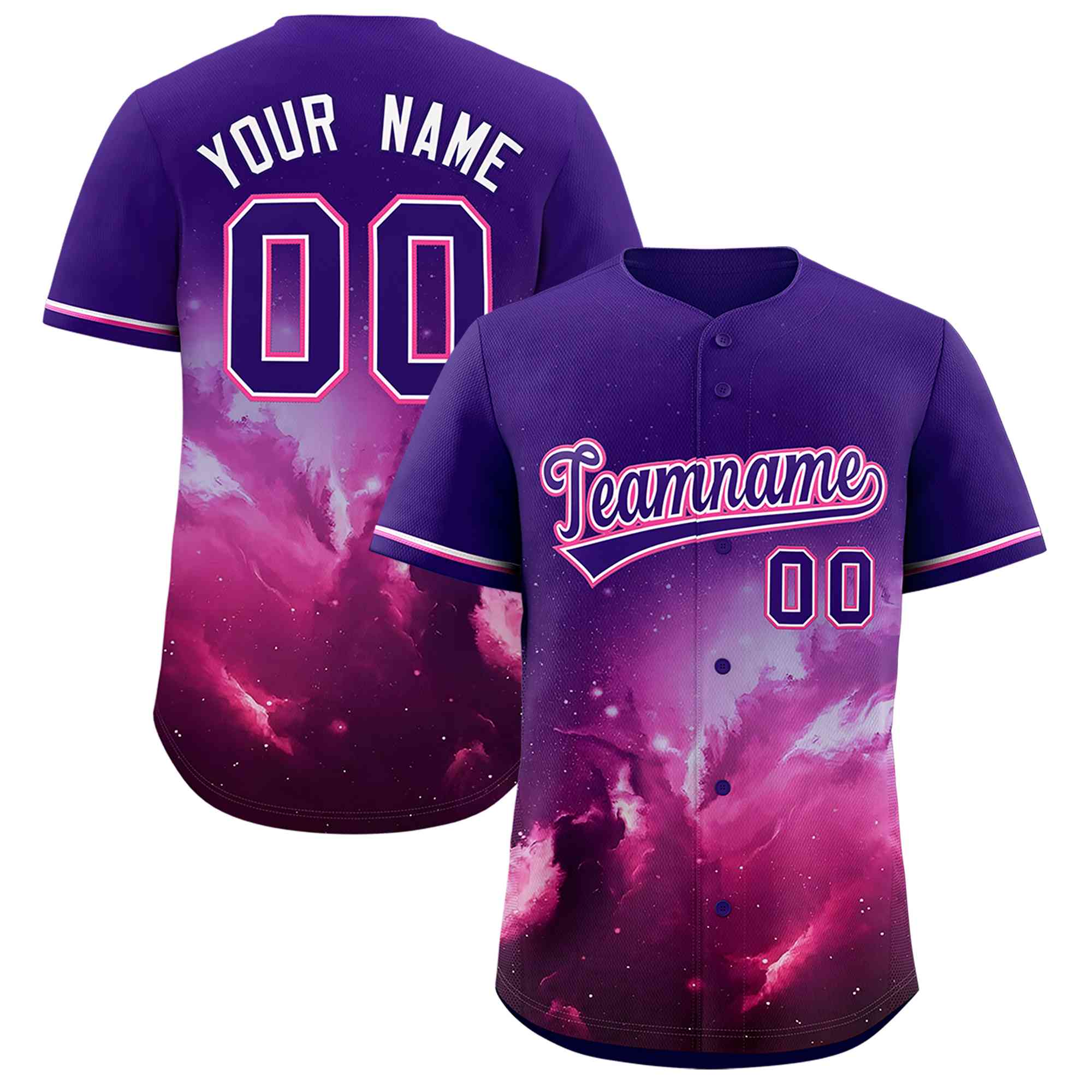 Custom Purple Personalized Starburst Pattern Authentic Baseball Jersey| KXKSHOP