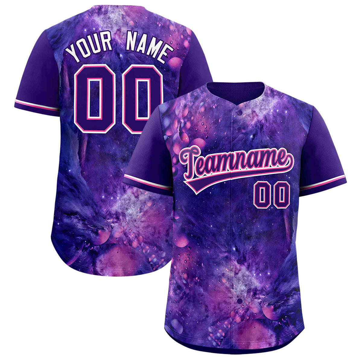 Custom Purple Personalized Starburst Pattern Authentic Baseball Jersey| KXKSHOP