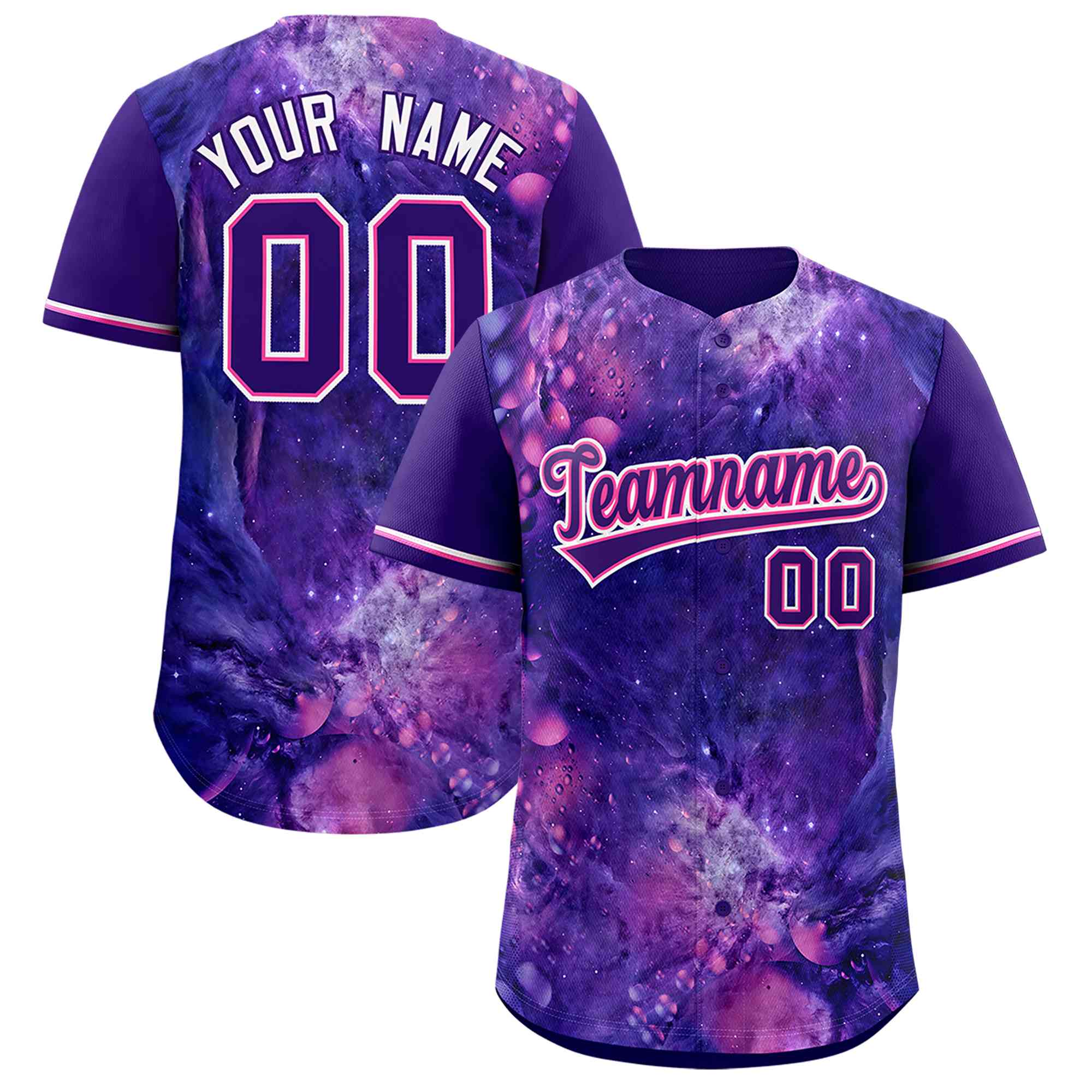 Custom Purple Personalized Starburst Pattern Authentic Baseball Jersey| KXKSHOP