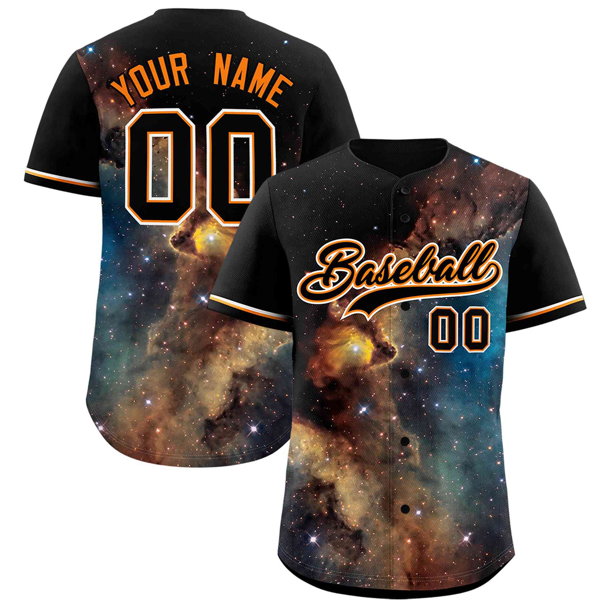 Custom Black Personalized Starburst Pattern Authentic Baseball Jersey| KXKSHOP