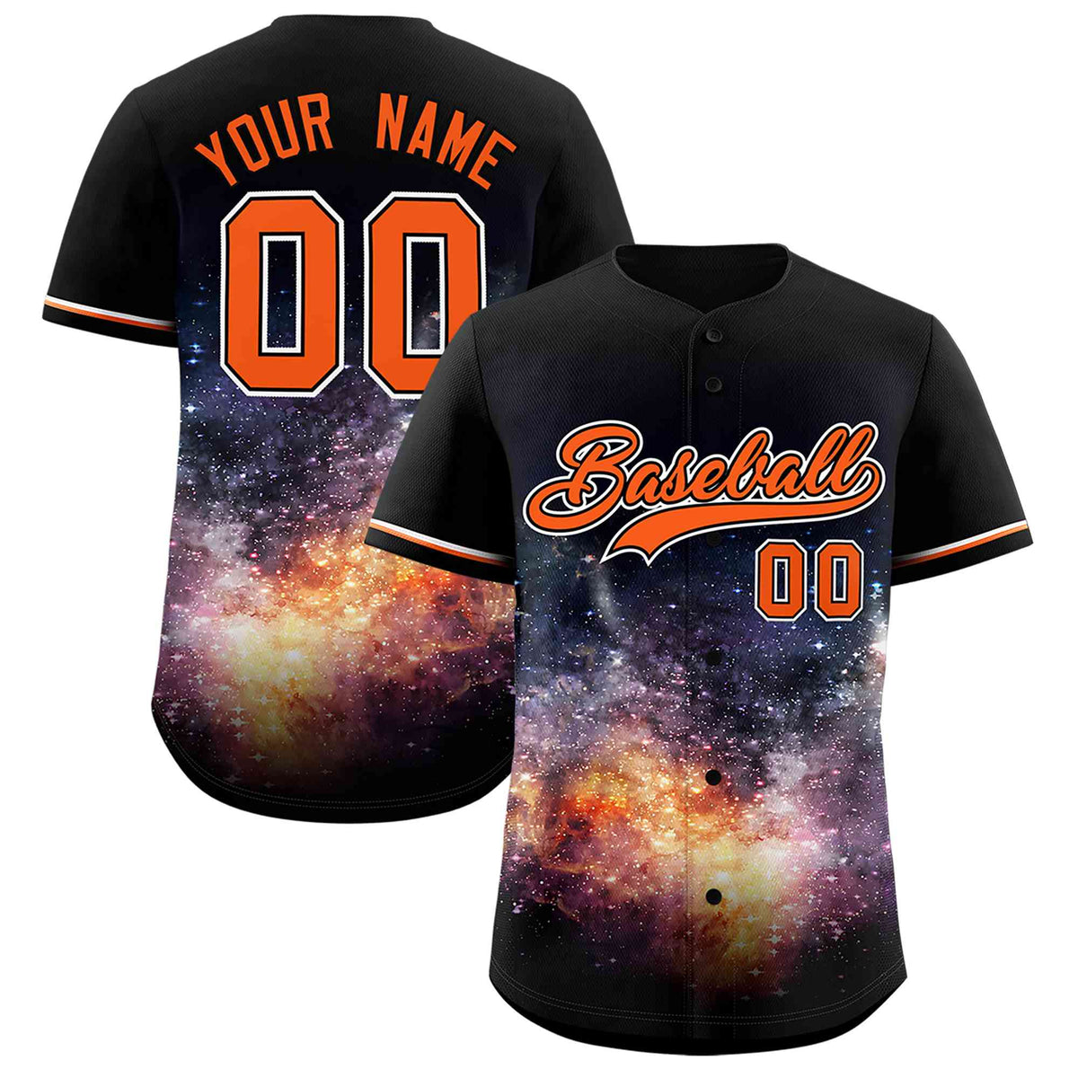 Custom Black Personalized Starburst Pattern Authentic Baseball Jersey| KXKSHOP
