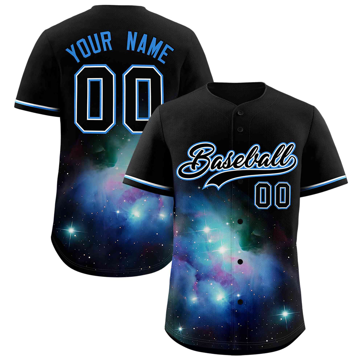 Custom Black Personalized Starburst Pattern Authentic Baseball Jersey| KXKSHOP