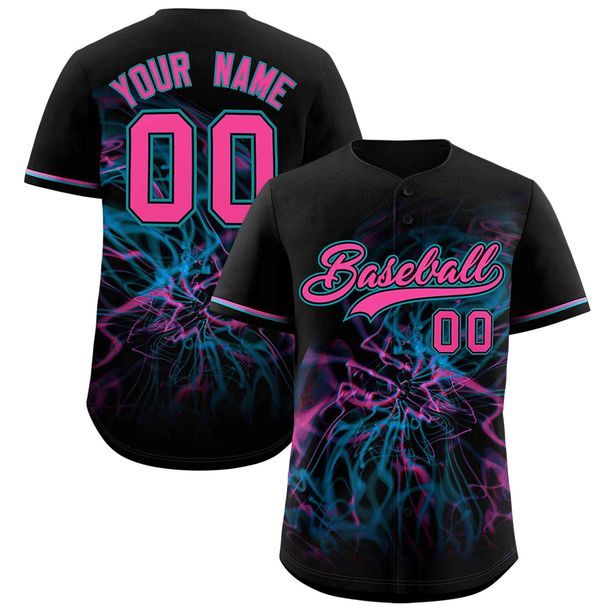 Custom Black Personalized Starburst Pattern Authentic Baseball Jersey| KXKSHOP