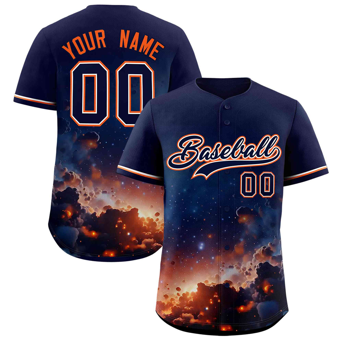 Custom Navy Personalized Starburst Pattern Authentic Baseball Jersey| KXKSHOP