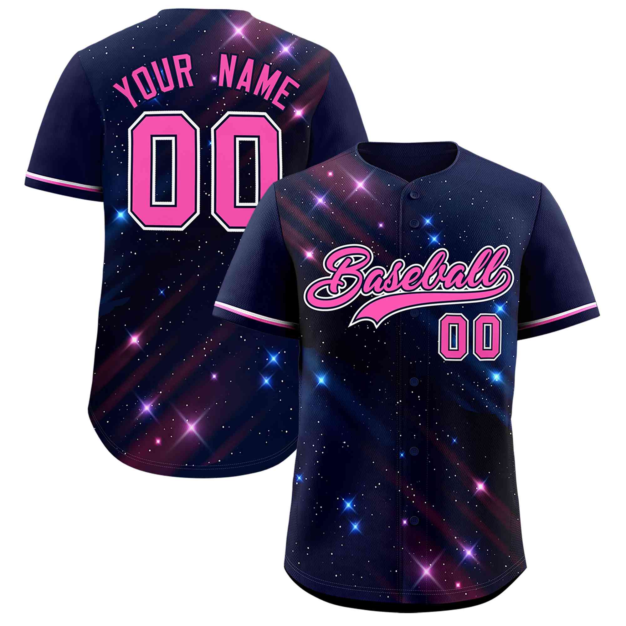 Custom Navy Personalized Starburst Pattern Authentic Baseball Jersey| KXKSHOP