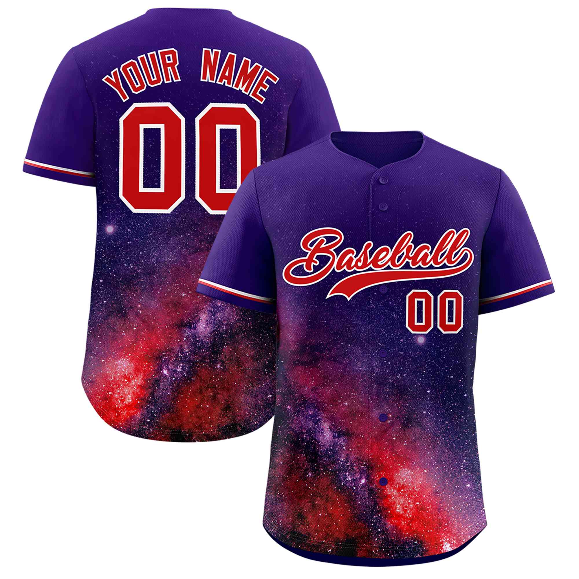 Custom Purple Personalized Starburst Pattern Authentic Baseball Jersey| KXKSHOP