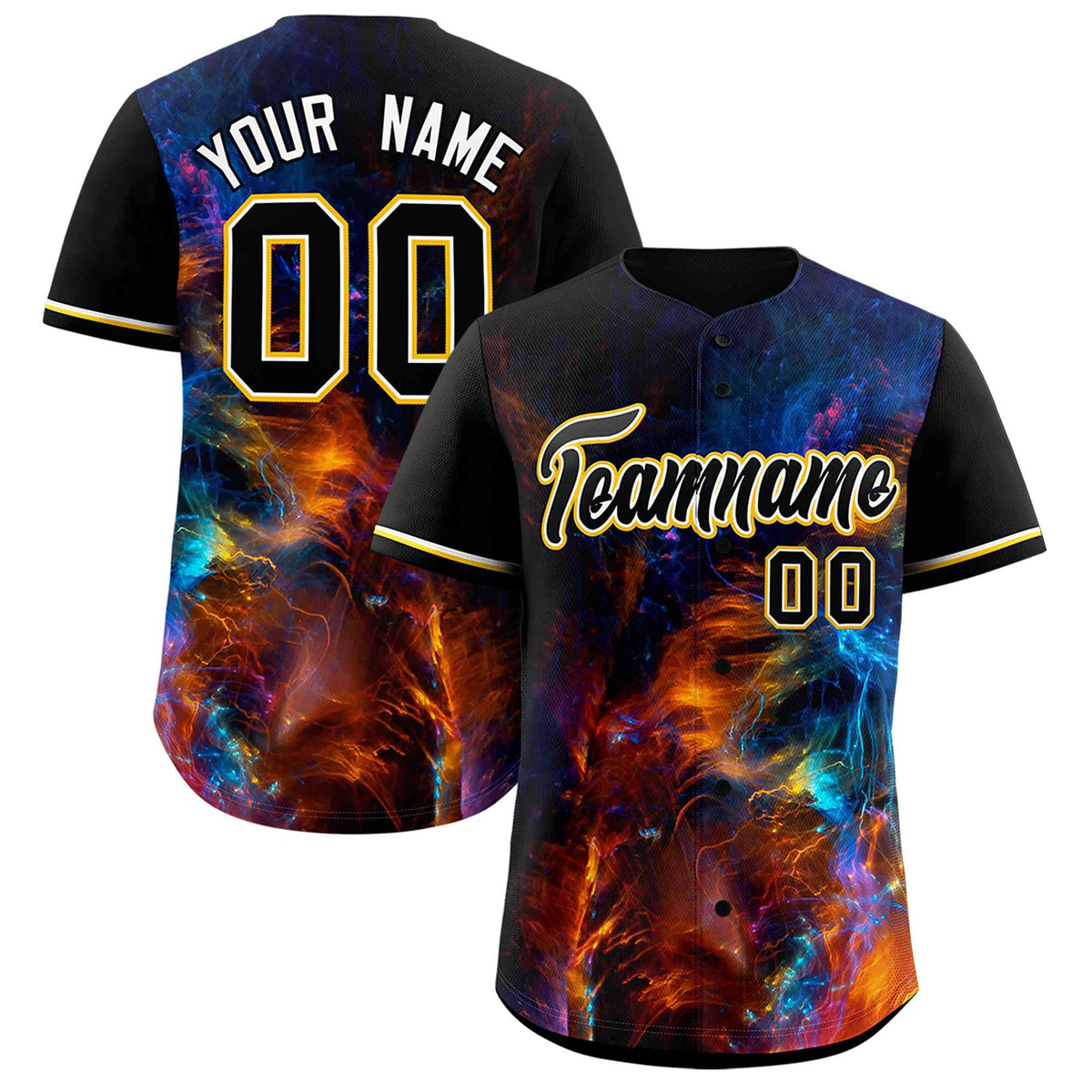 Custom Black Personalized Starburst Pattern Authentic Baseball Jersey| KXKSHOP