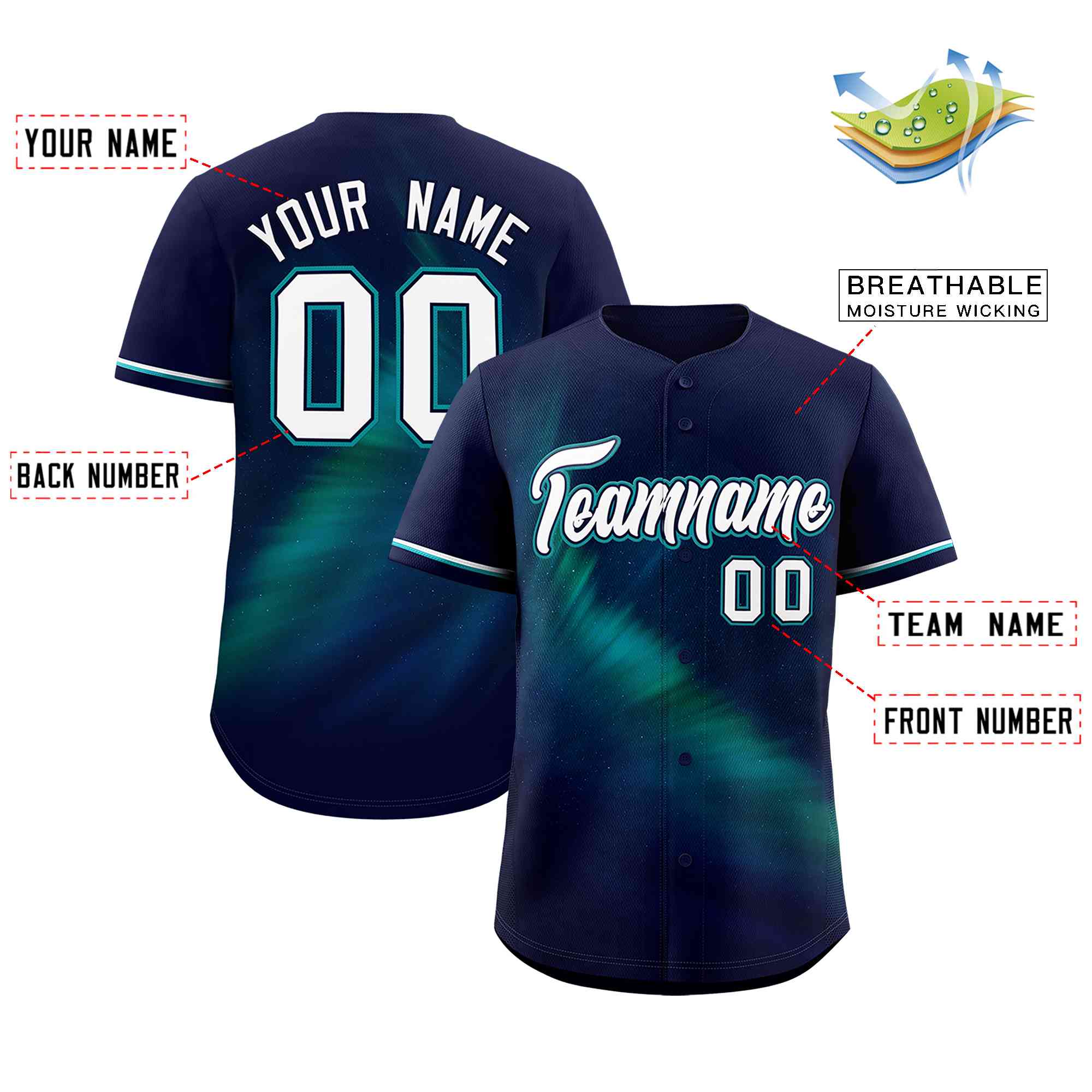 Custom Navy Personalized Starburst Pattern Authentic Baseball Jersey| KXKSHOP