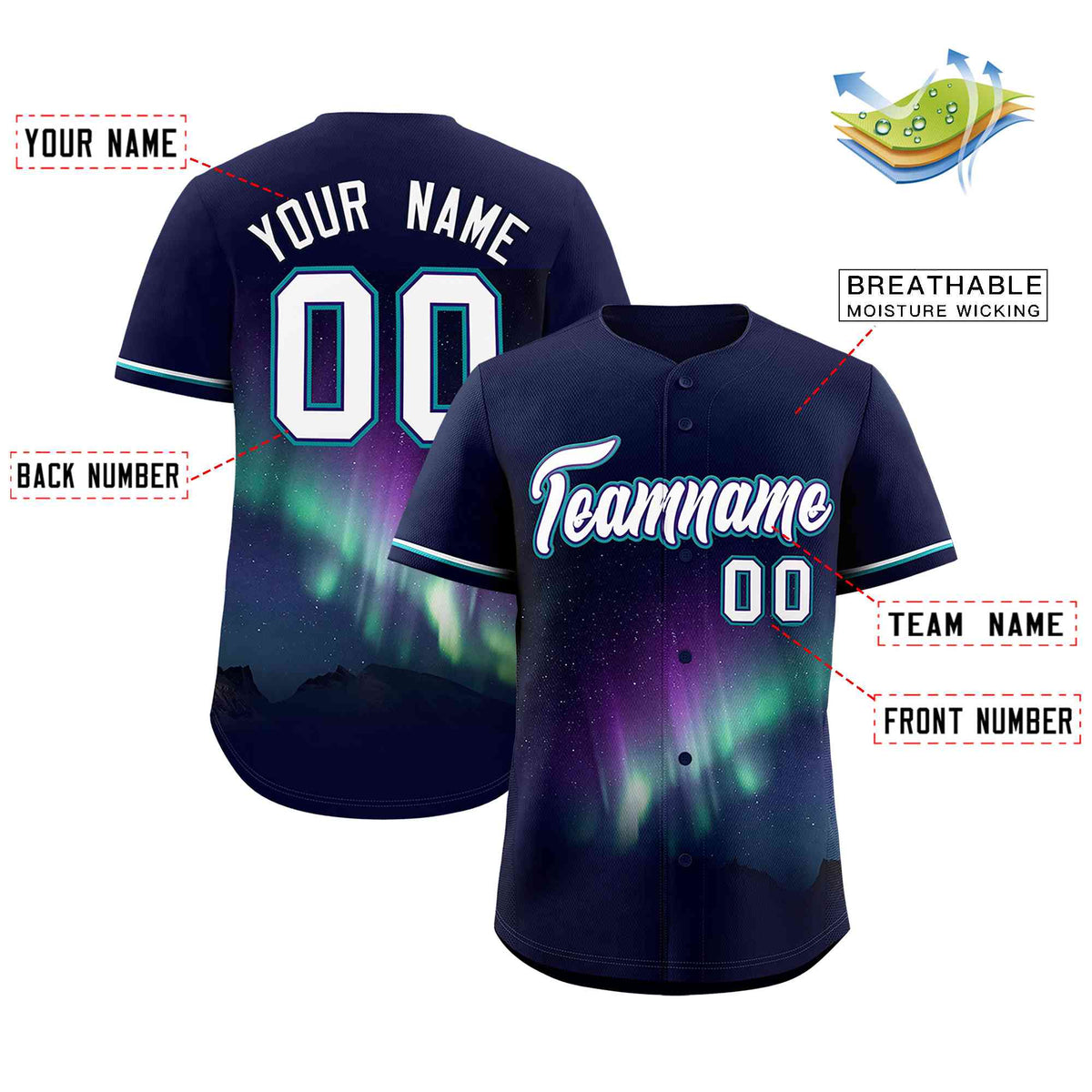 Custom Navy Personalized Starburst Pattern Authentic Baseball Jersey| KXKSHOP