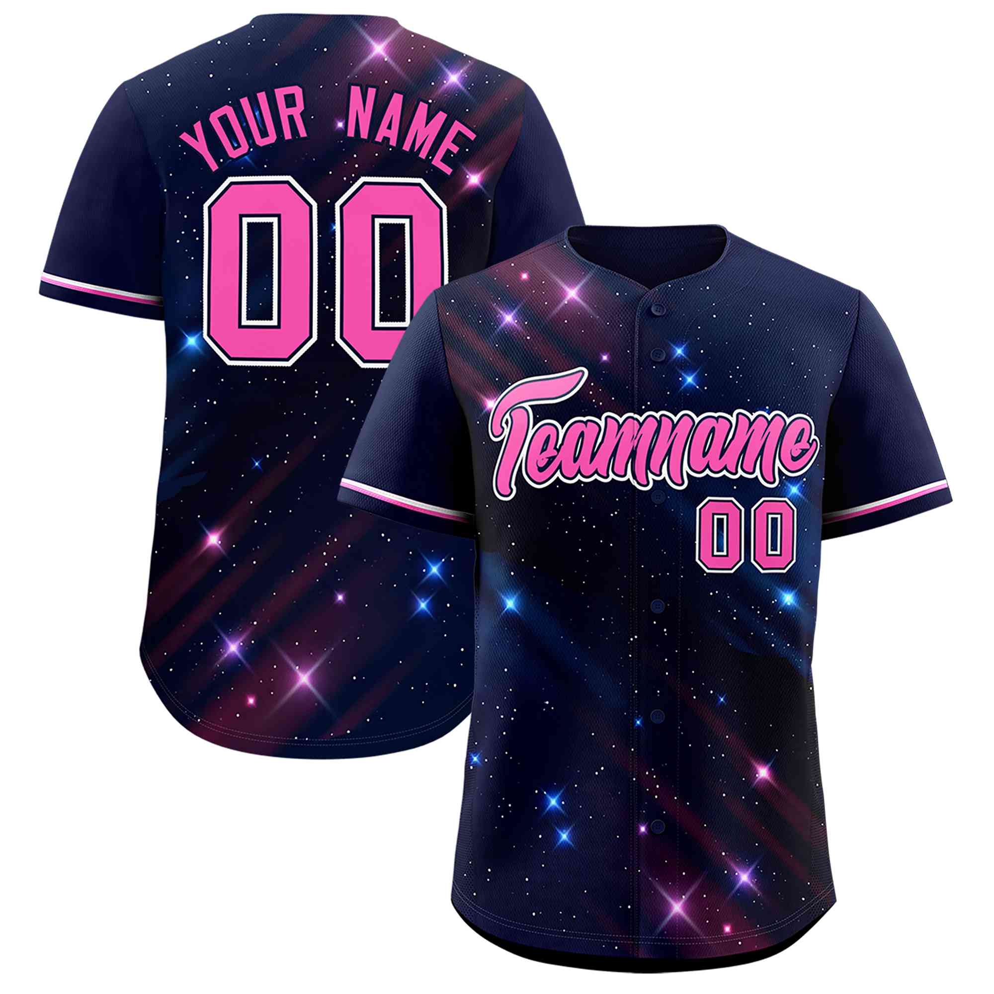 Custom Navy Personalized Starburst Pattern Authentic Baseball Jersey| KXKSHOP